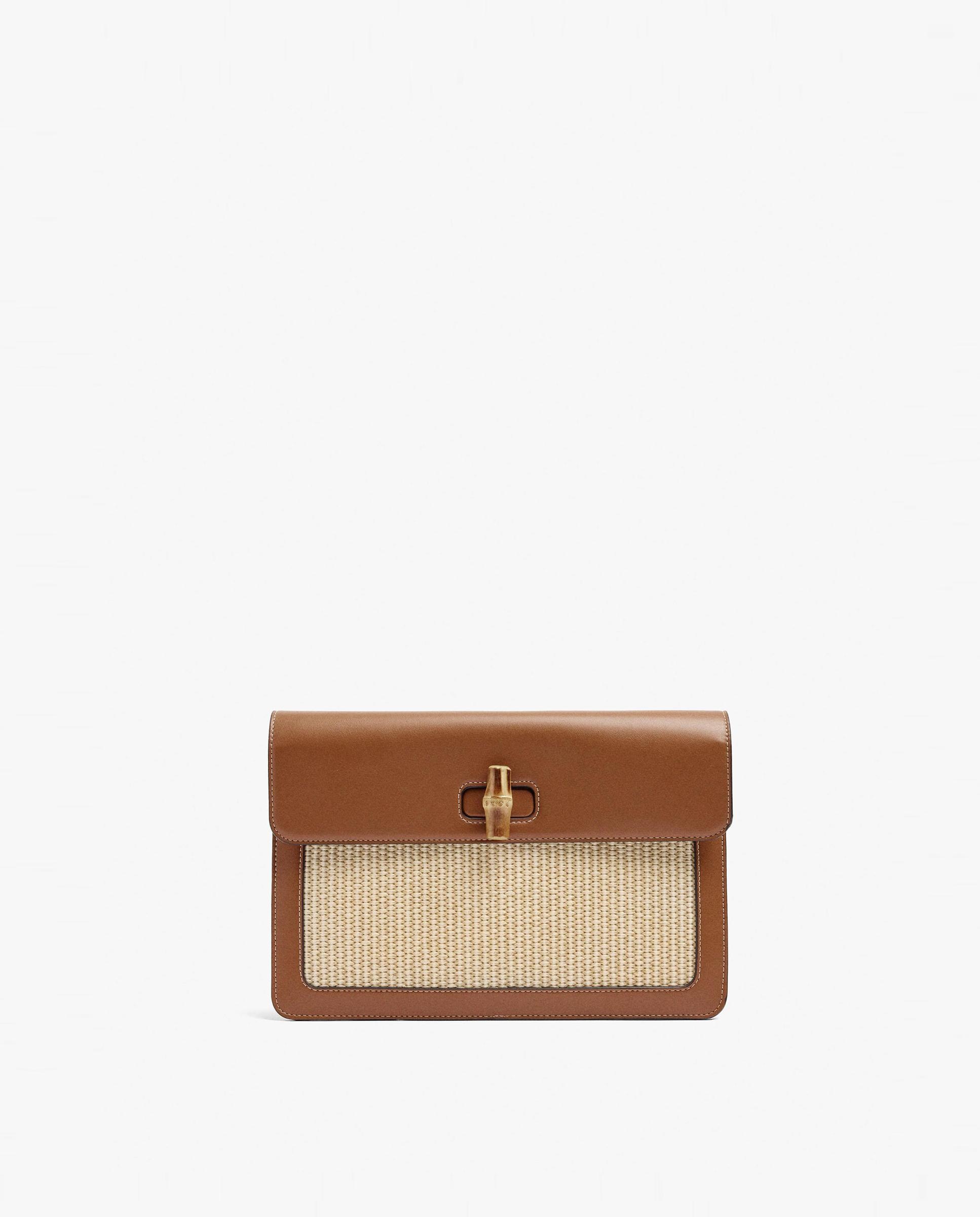 Bolso de mano estilo sobre con cierre de botón en liso - Parfois - Marrón Marrón-1