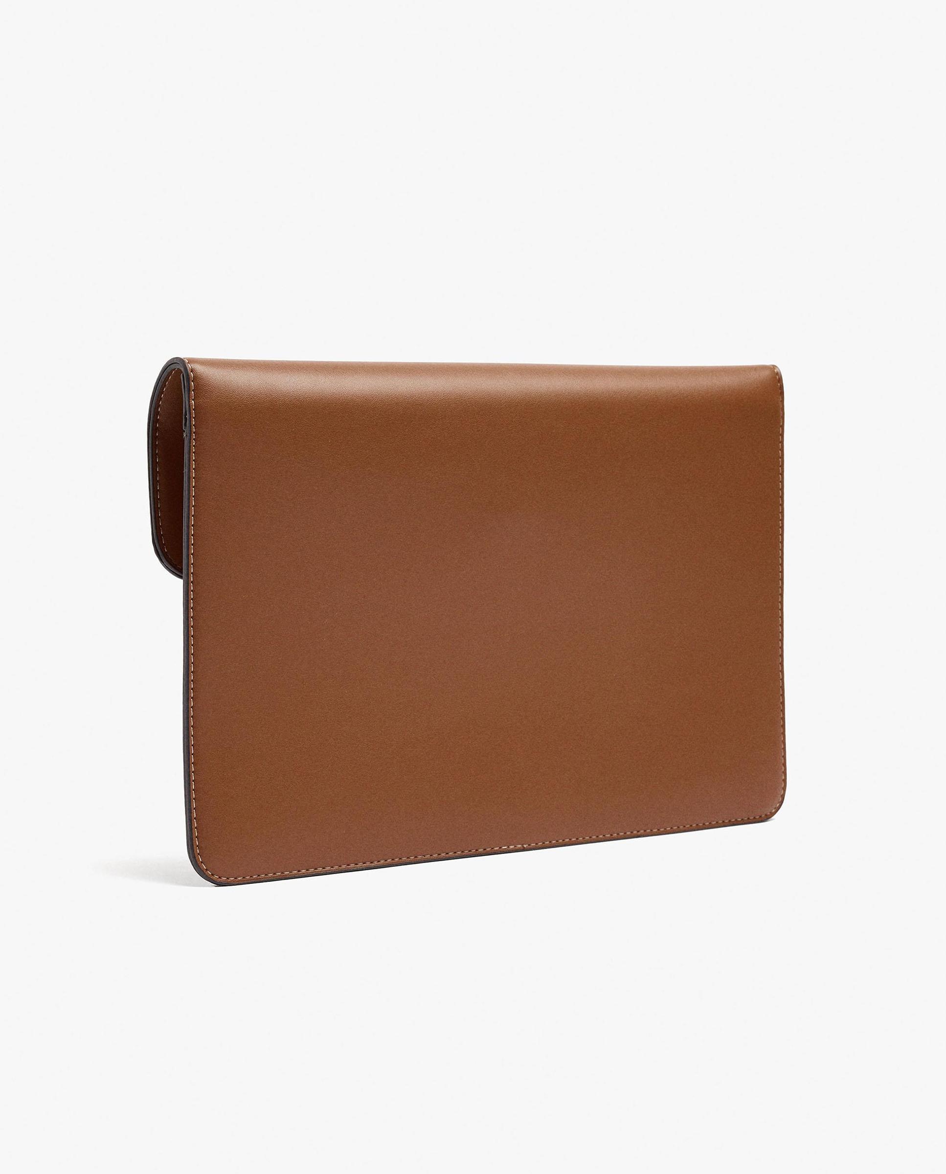 Bolso de mano estilo sobre con cierre de botón en liso - Parfois - Marrón Marrón-4