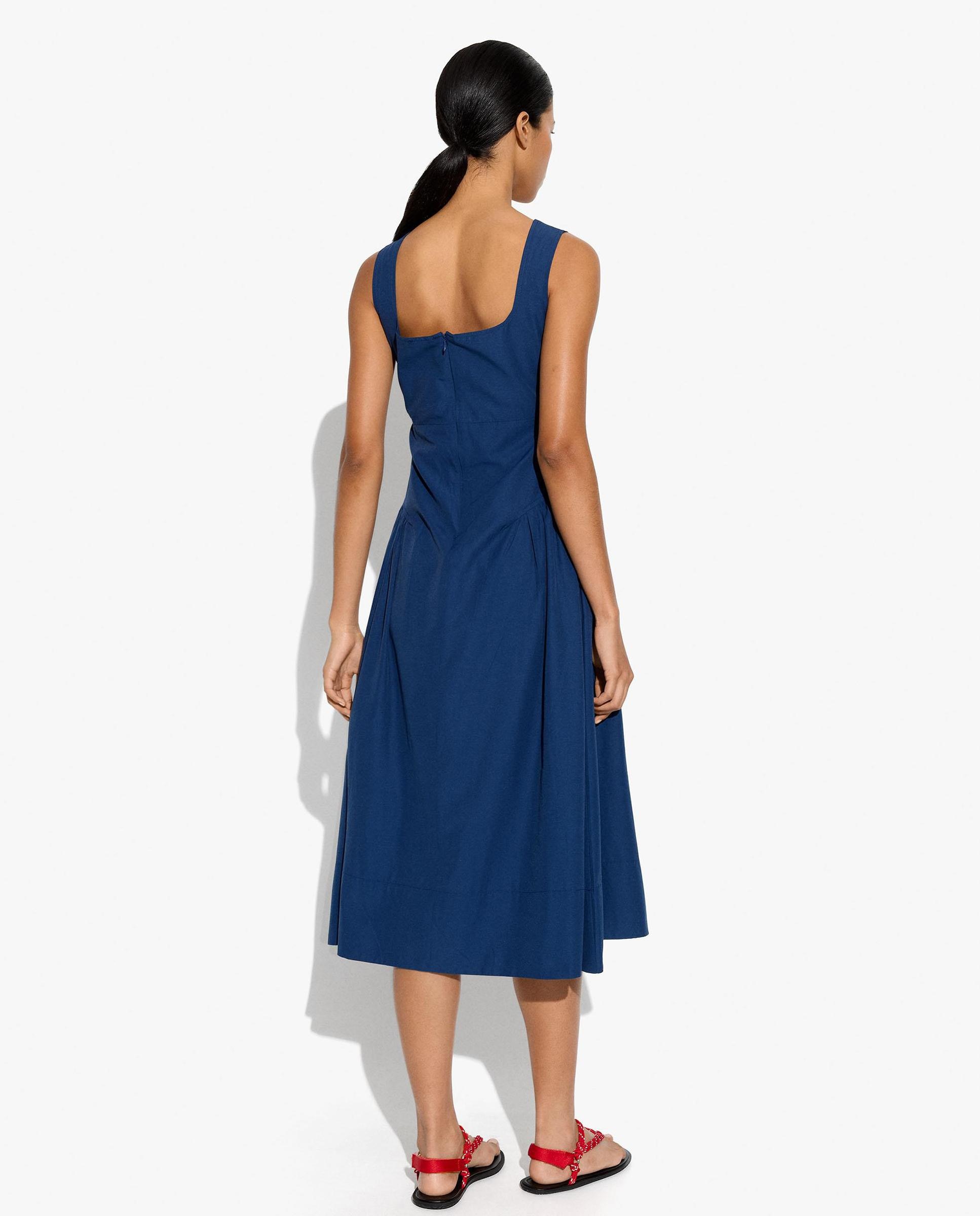 Vestido midi con tirantes fluido - Parfois - Azul marino Azul marino-3