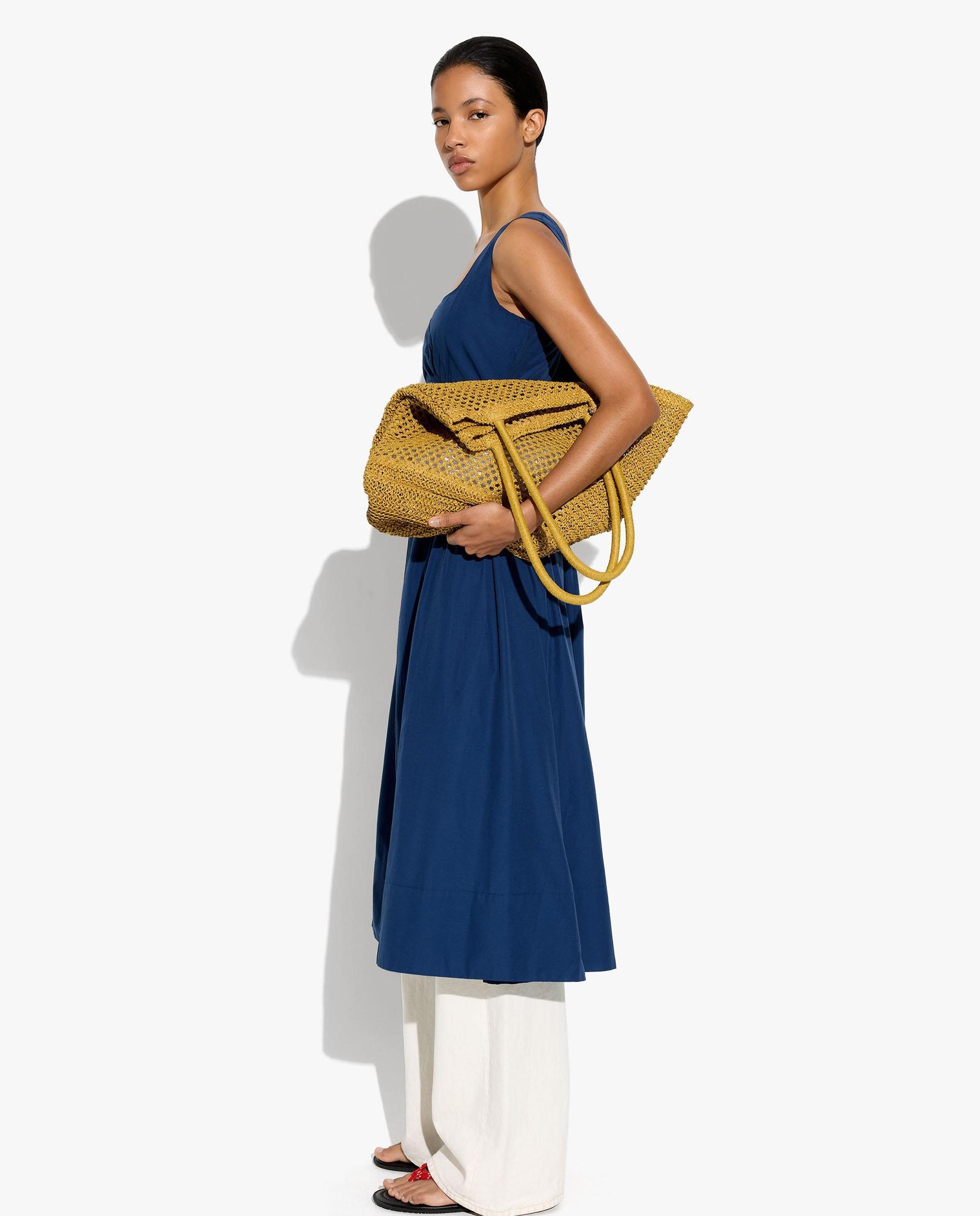 Vestido midi con tirantes fluido - Parfois - Azul marino Azul marino-4