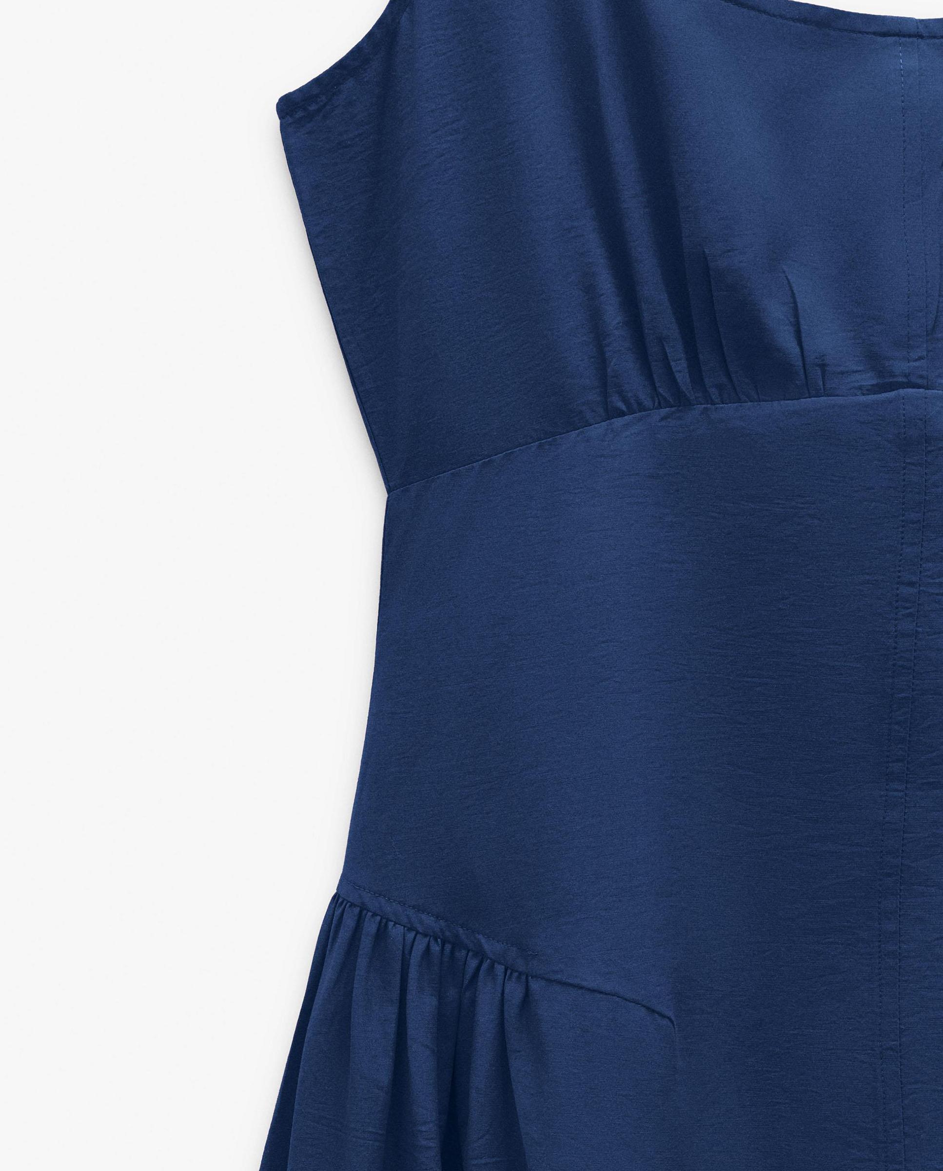 Vestido midi con tirantes fluido - Parfois - Azul marino Azul marino-5