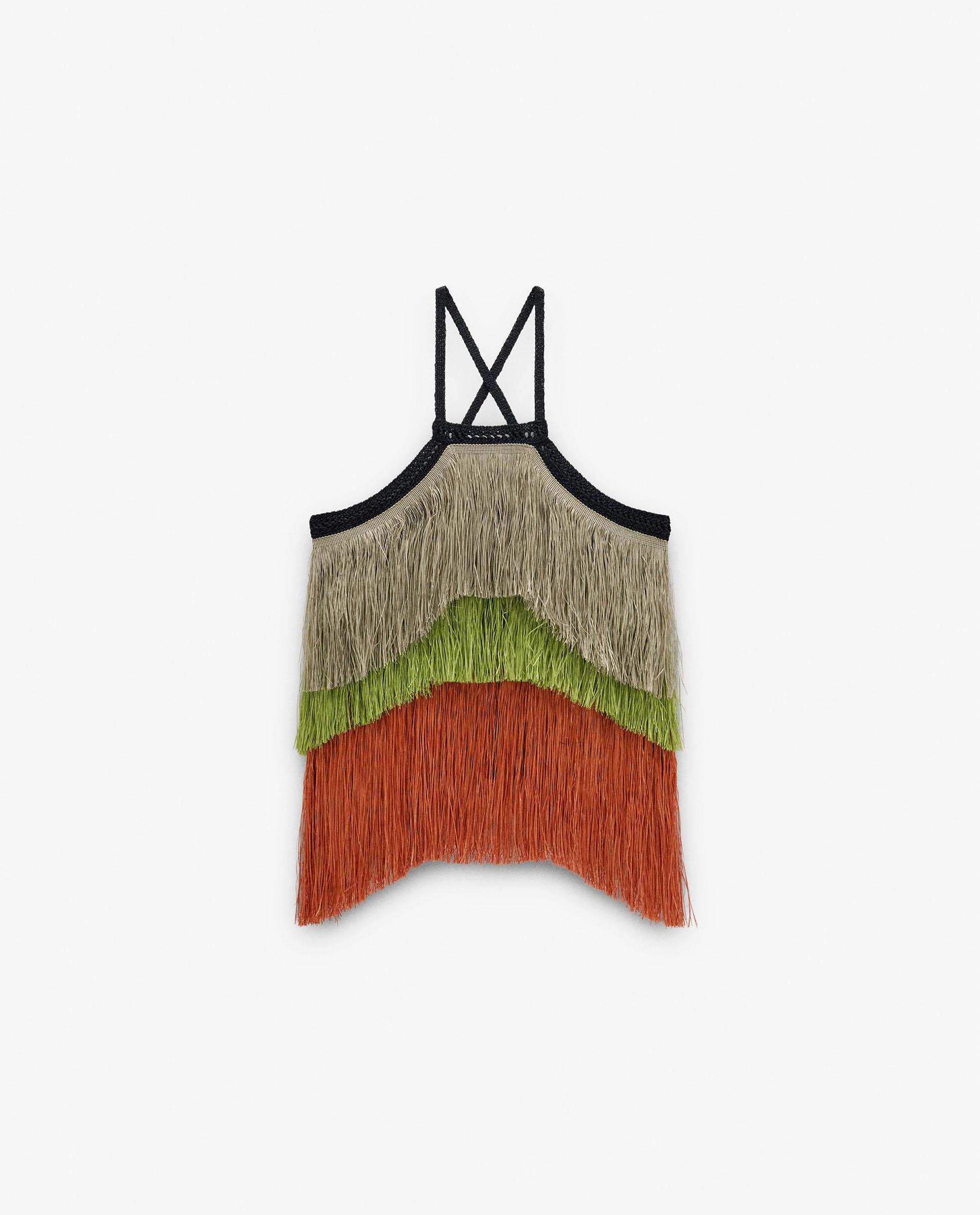 Top de mujer con cuello halter y flecos decorativos - Parfois - Multicolor Multicolor-7