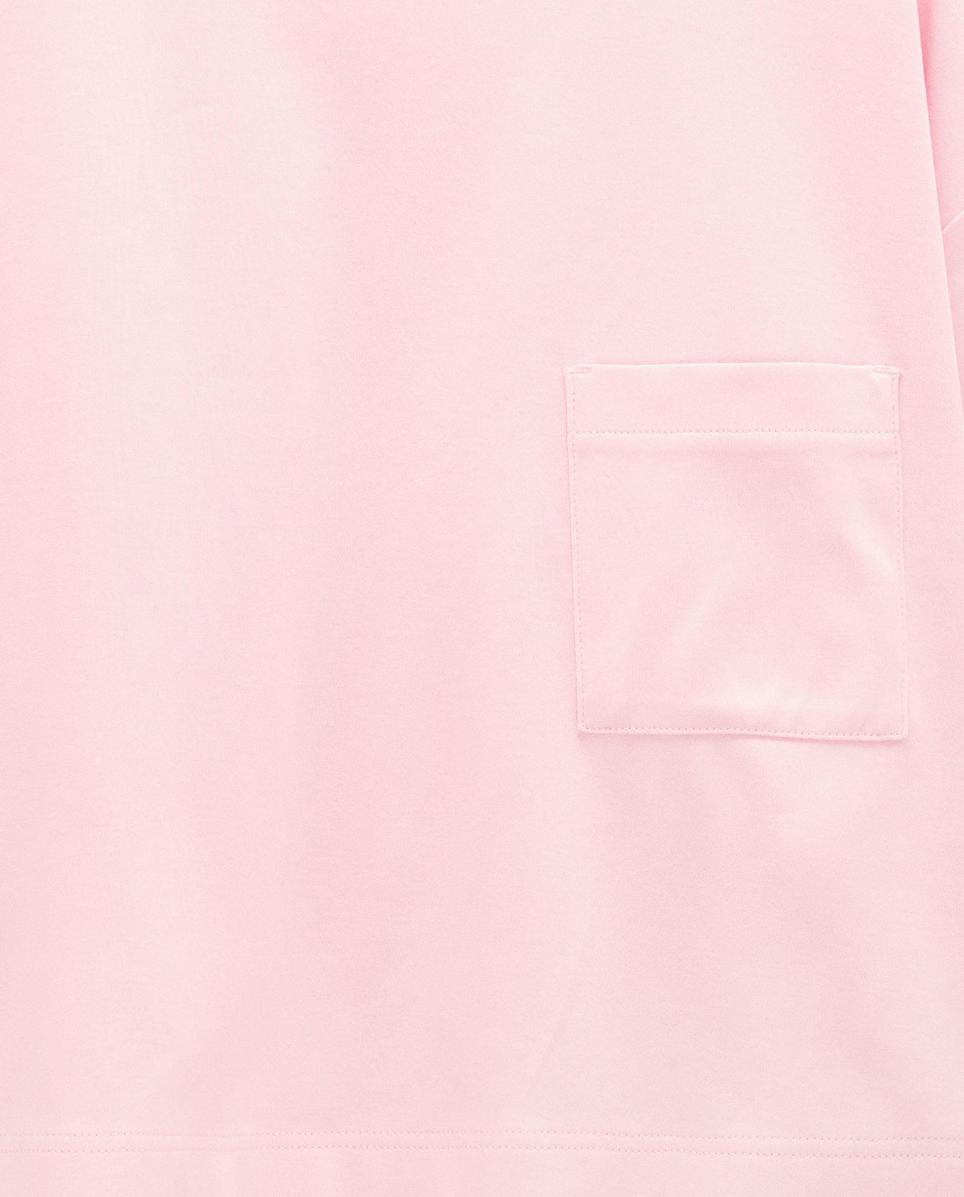 Camiseta de mujer 100% algodón de manga corta en liso - Parfois - Rosa Rosa-5