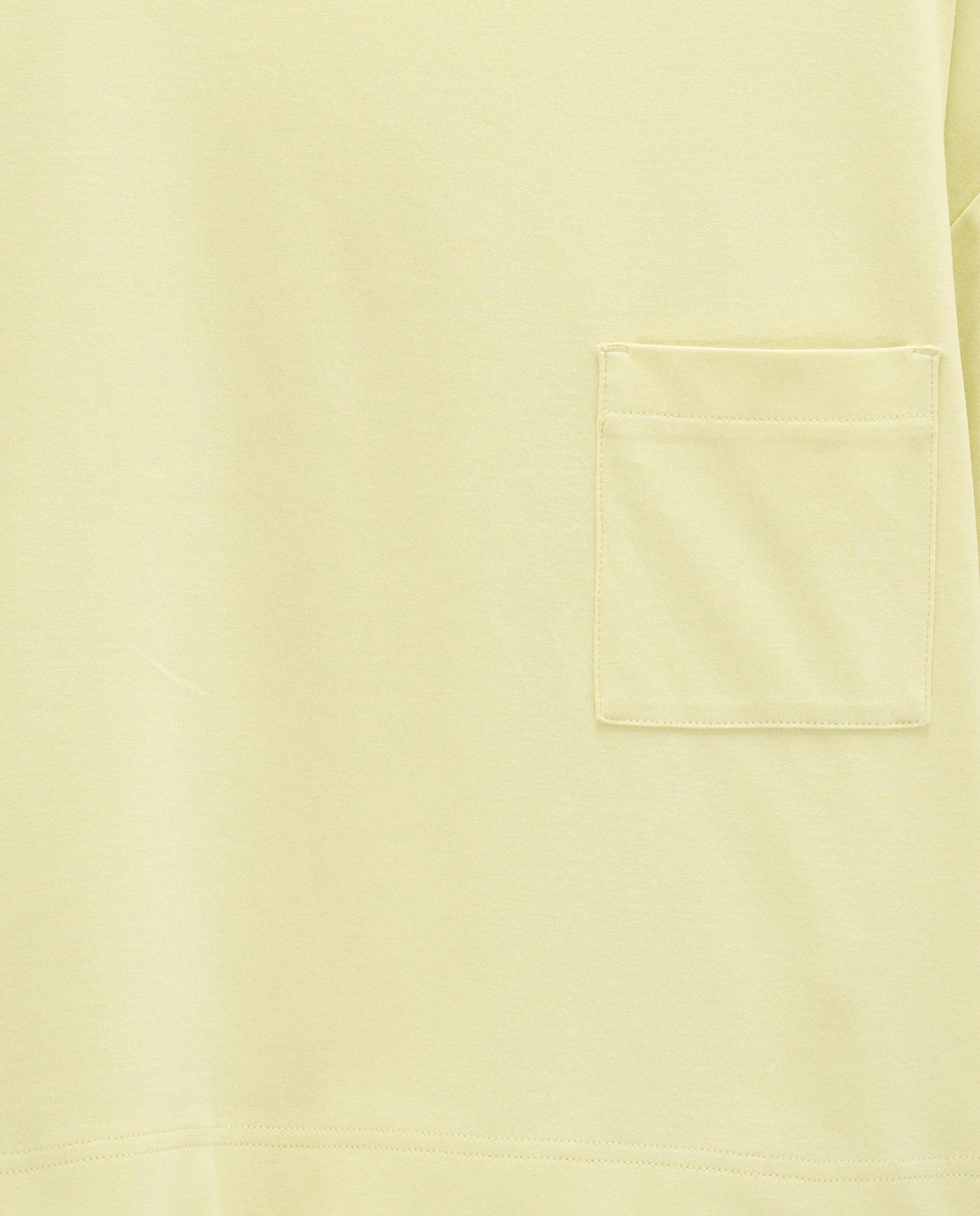 Camiseta de mujer 100% algodón de manga corta con bolsillo decorativo - Parfois - Amarillo Amarillo-4