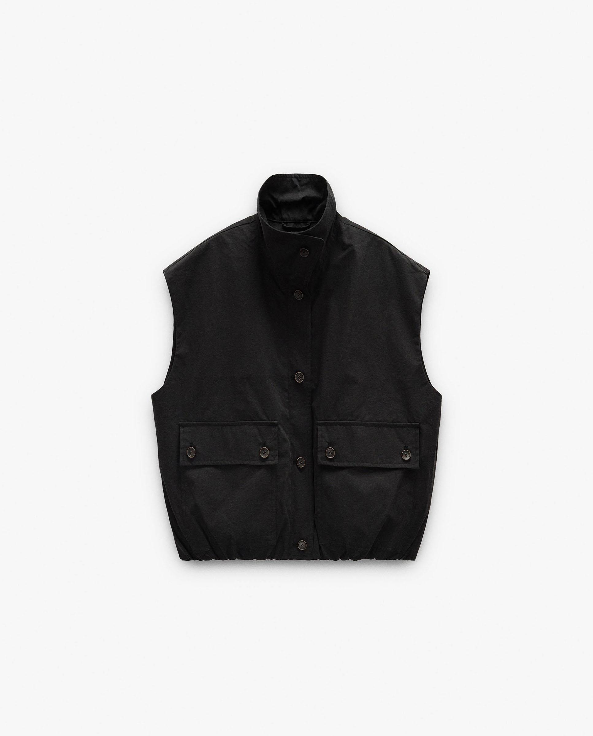 Chaleco de mujer con cuello alto en liso - Parfois - Negro Negro-7