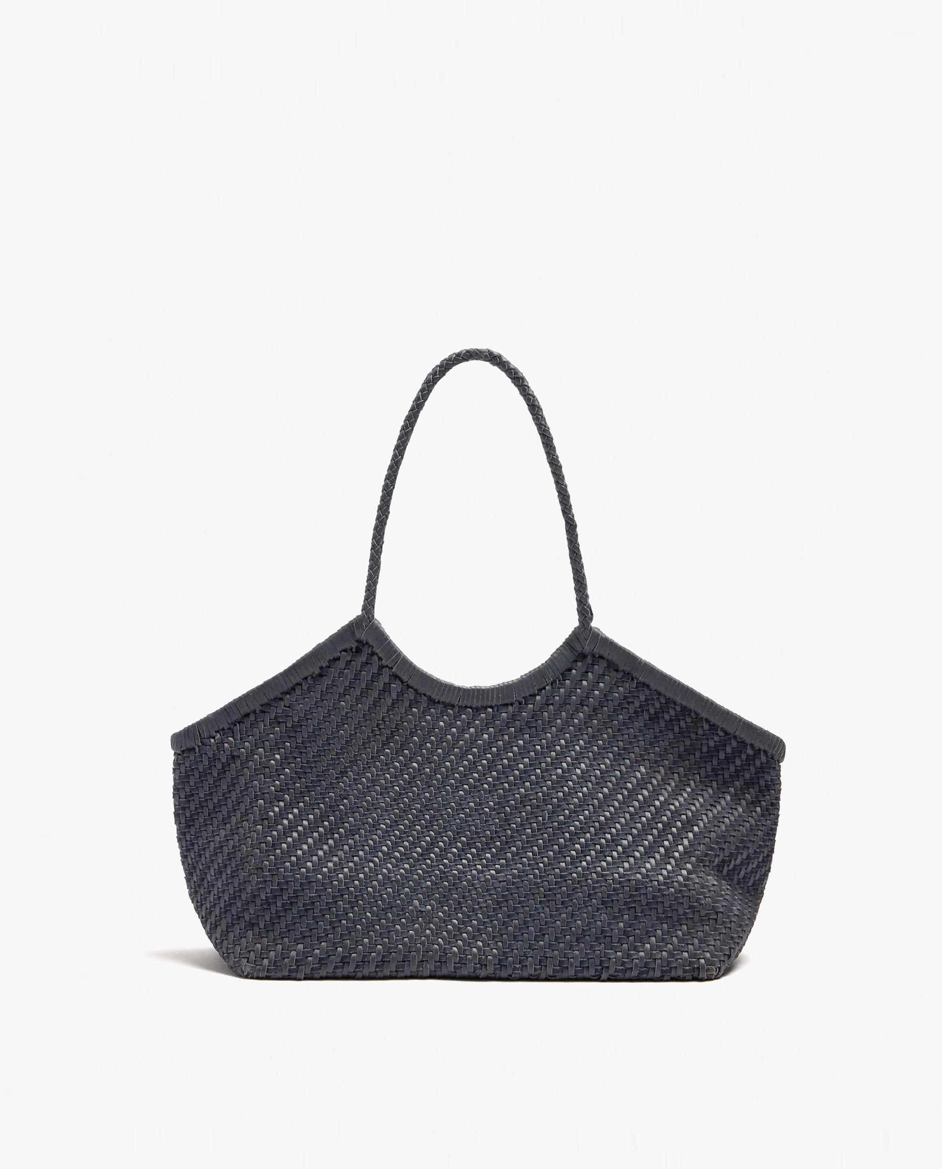 Shopper 100% piel trenzada en liso - Parfois - Azul marino Azul marino-1