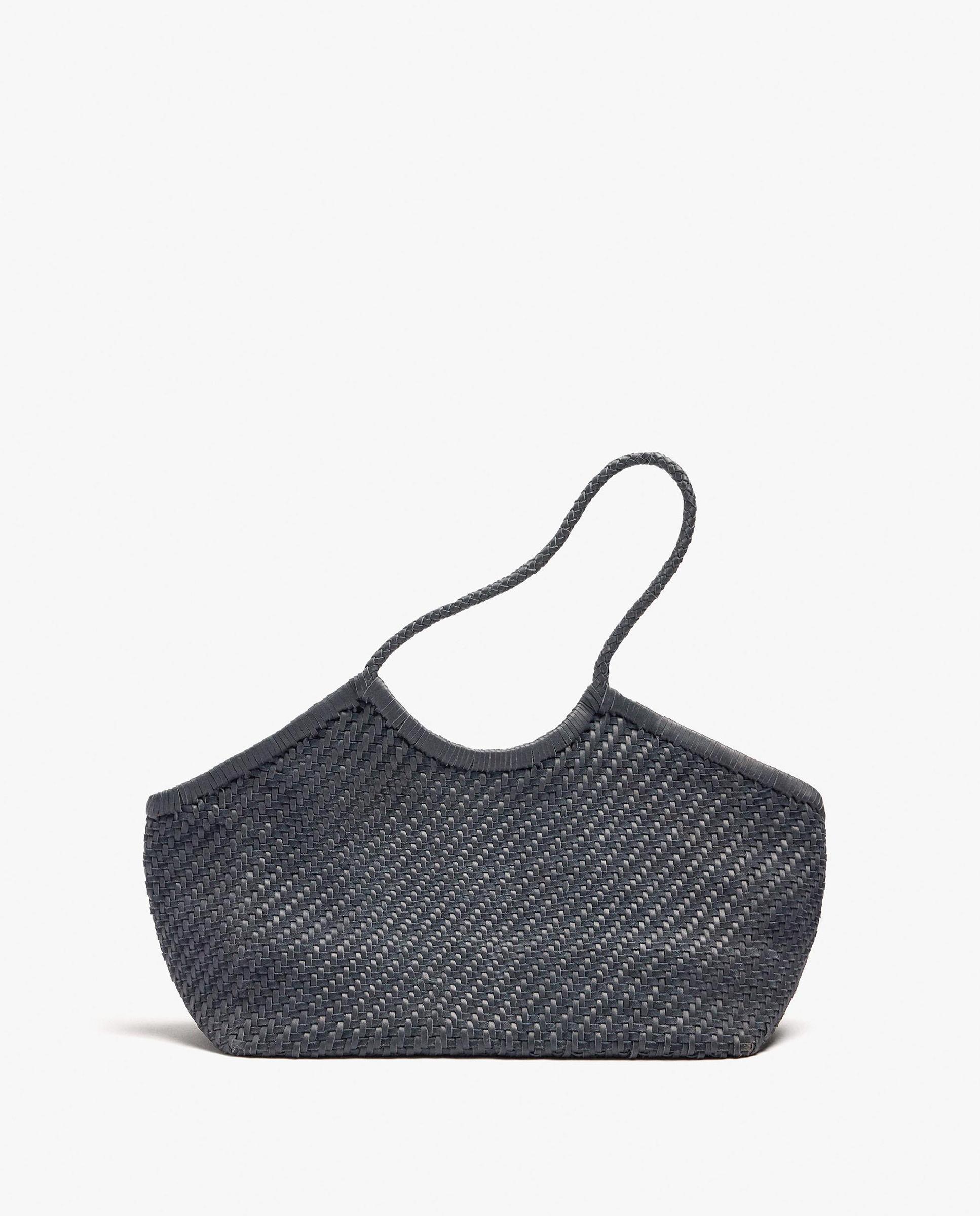Shopper 100% piel trenzada en liso - Parfois - Azul marino Azul marino-5