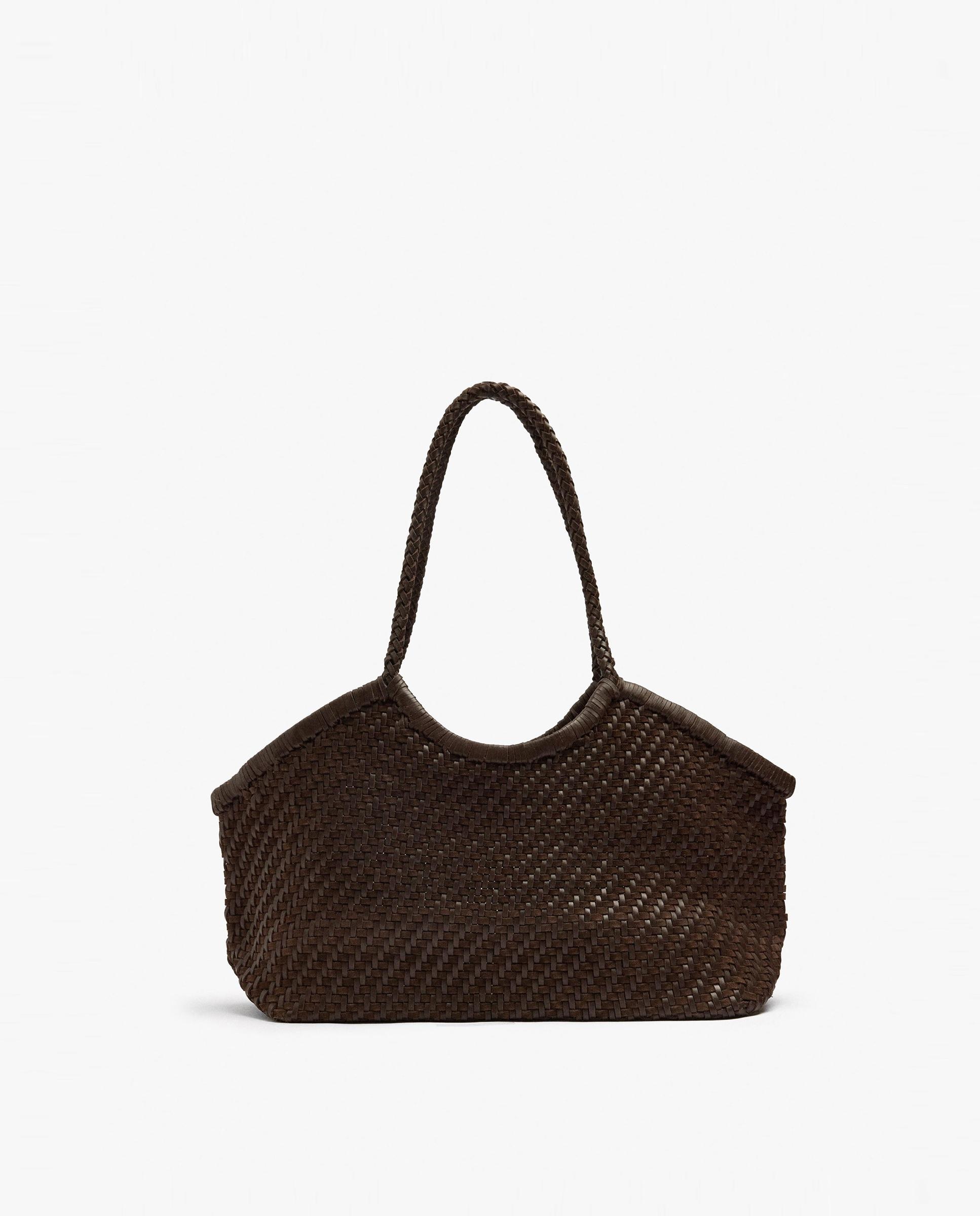 Shopper 100% piel trenzado en liso - Parfois - Marrón oscuro Marrón oscuro-1