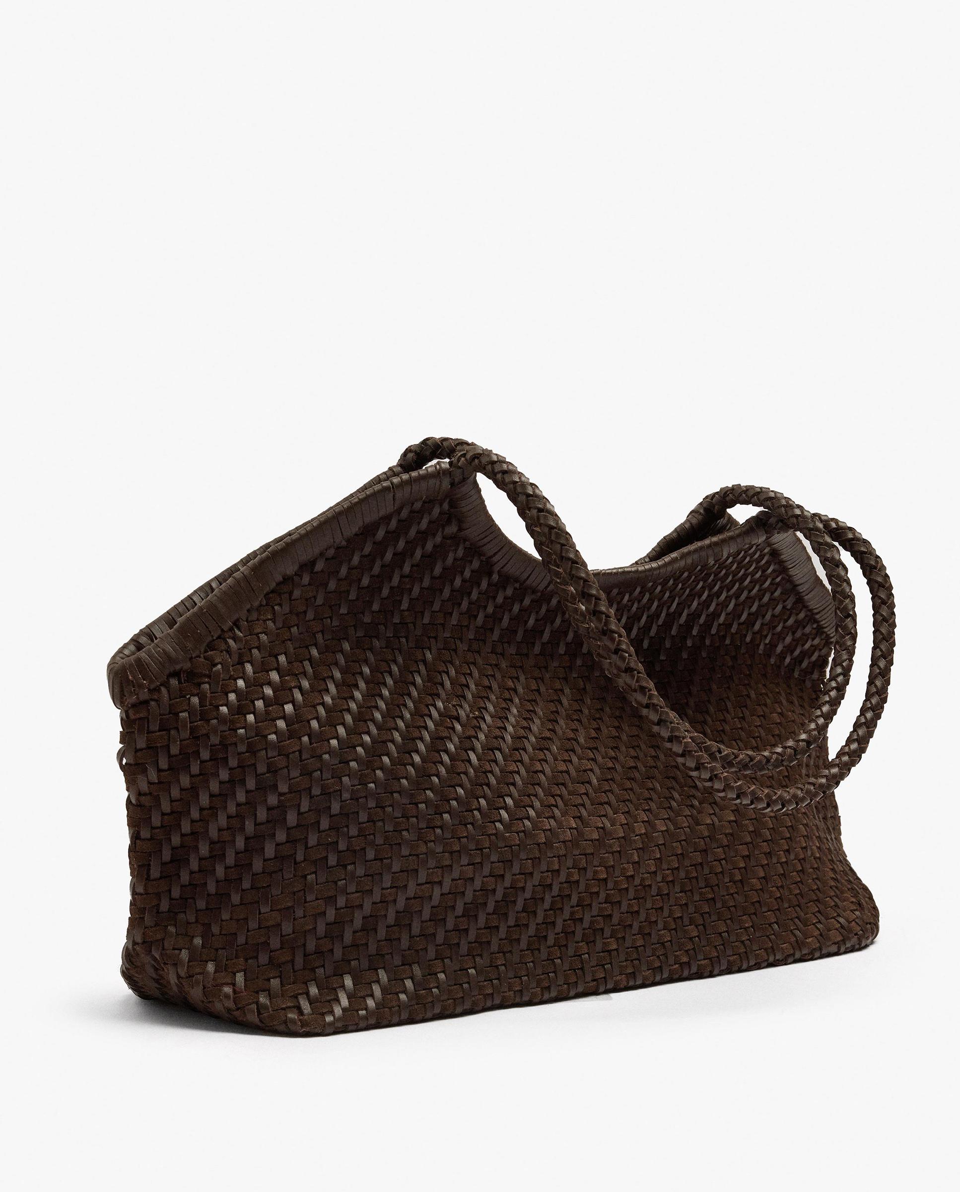 Shopper 100% piel trenzado en liso - Parfois - Marrón oscuro Marrón oscuro-4