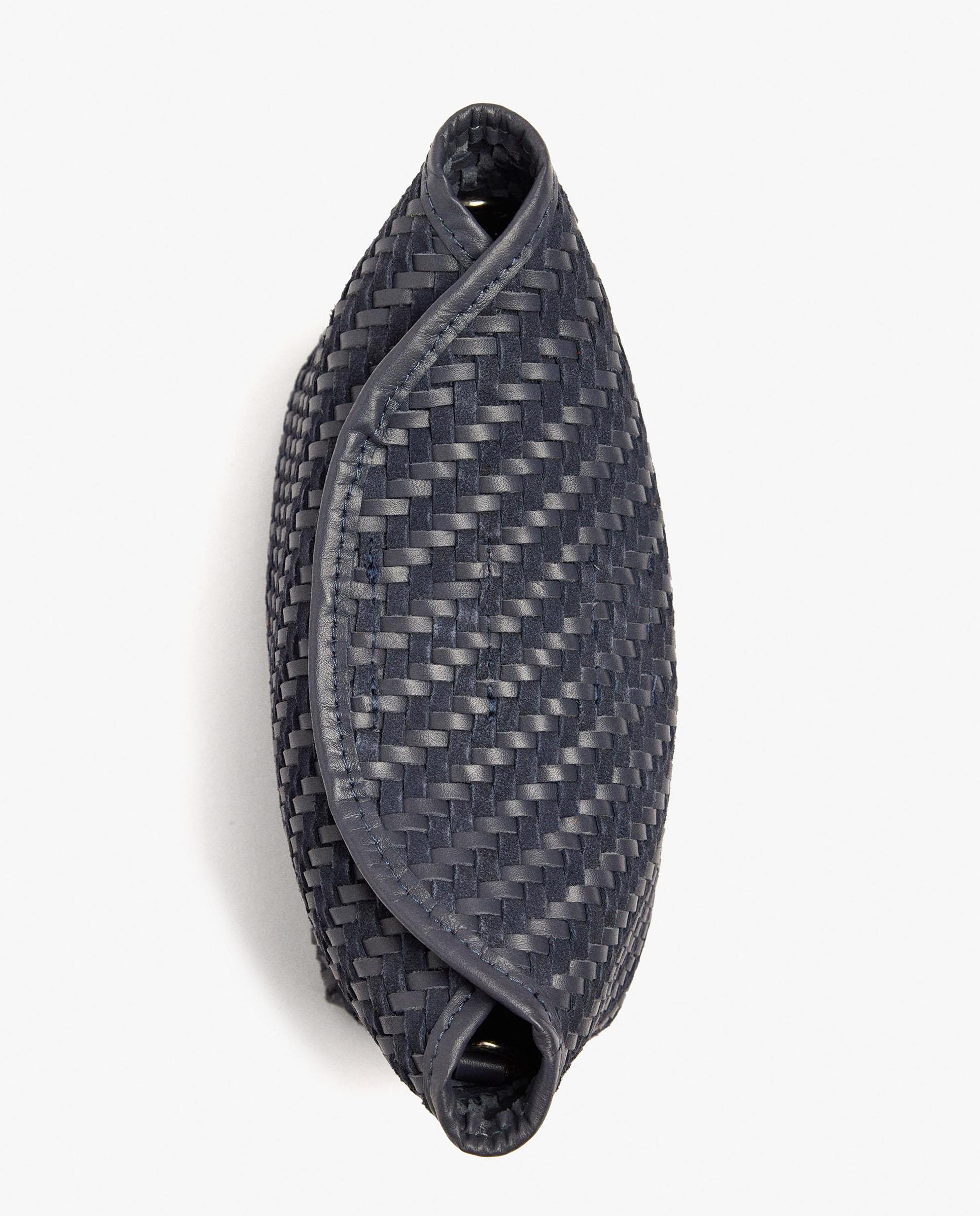 Bandolera de mujer 100% piel trenzada con cierre imantado en liso - Parfois - Azul Azul-3