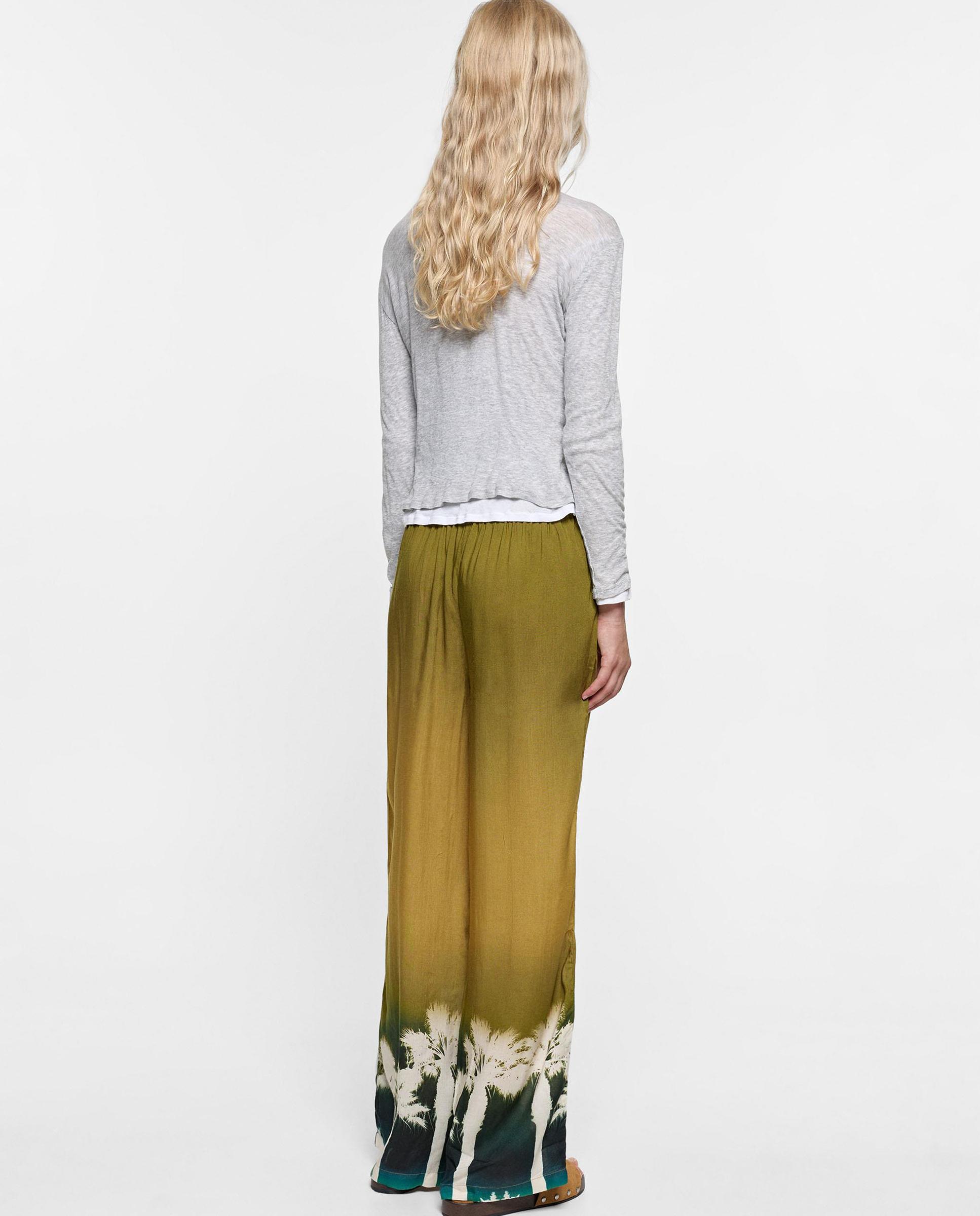 Pantalones anchos de mujer con cordón ajustable y estampados - Parfois - Multicolor Multicolor-4