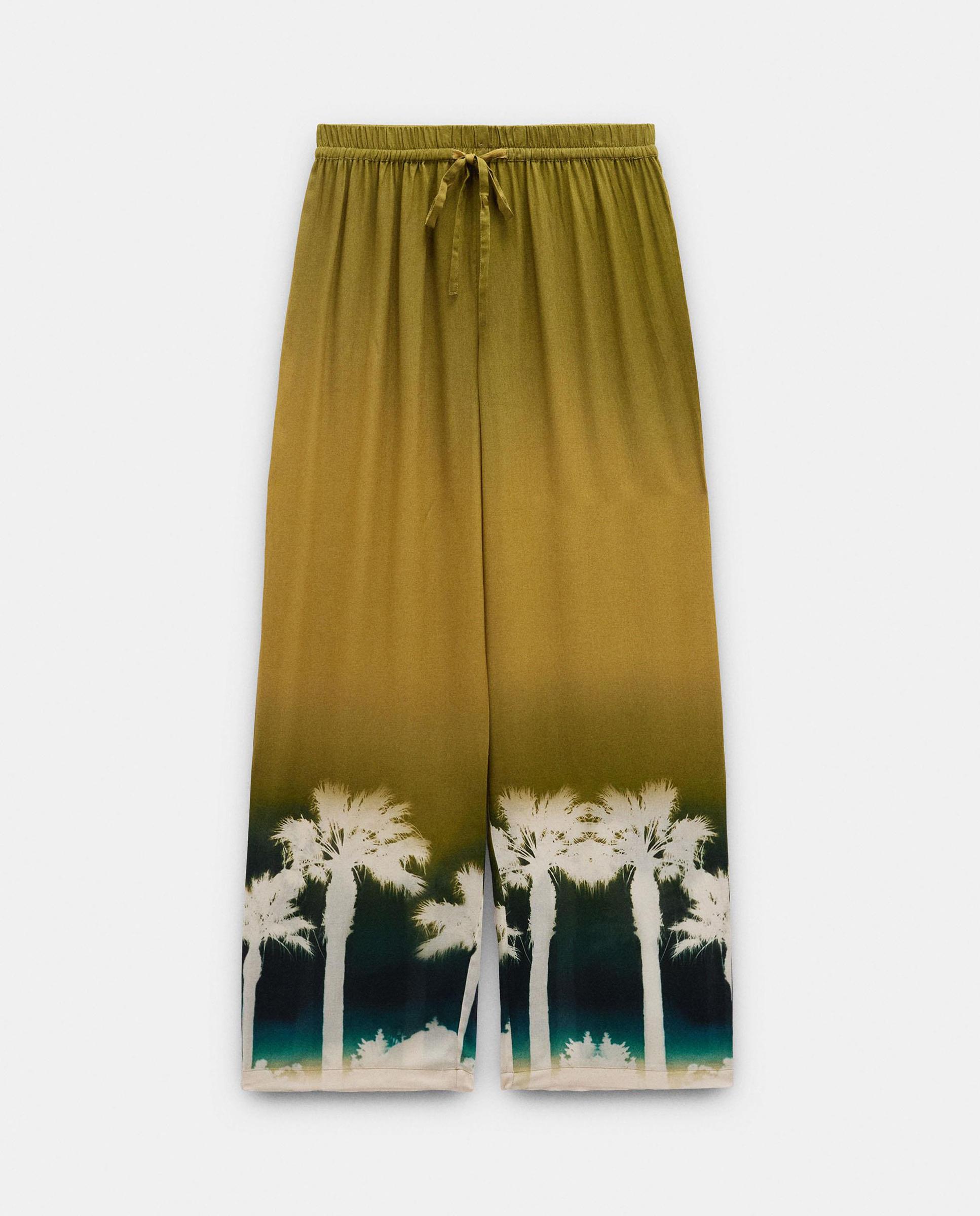 Pantalones anchos de mujer con cordón ajustable y estampados - Parfois - Multicolor Multicolor-6