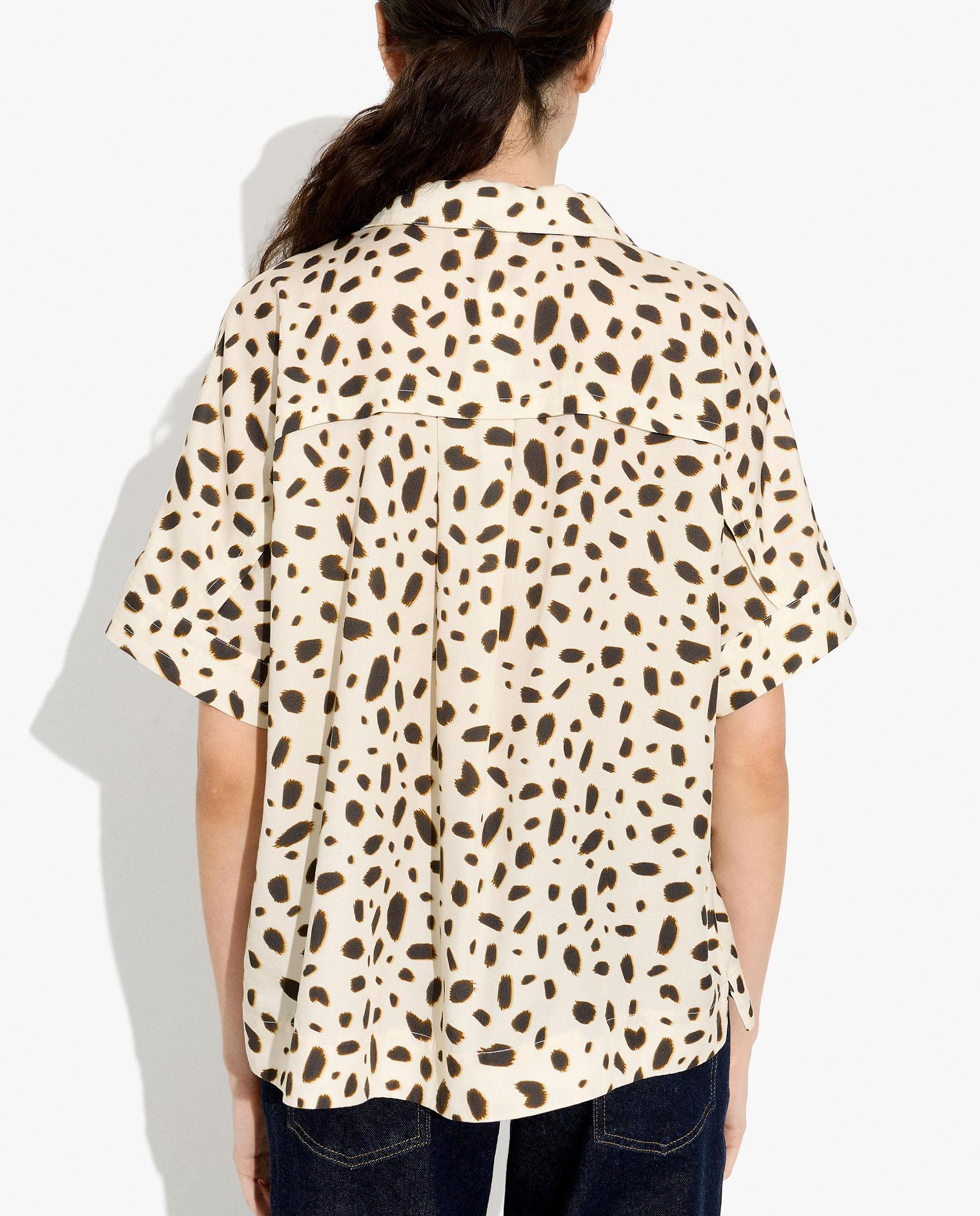 Blusa de mujer 100% liocel de manga corta con estampado animal print - Parfois - Multicolor Multicolor-4