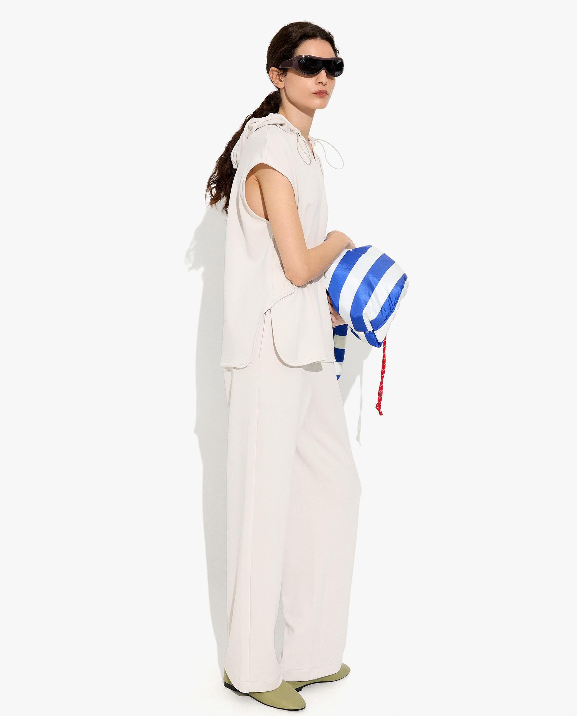 Sudadera de mujer estilo oversize con capucha en liso - Parfois - Blanco Blanco-5