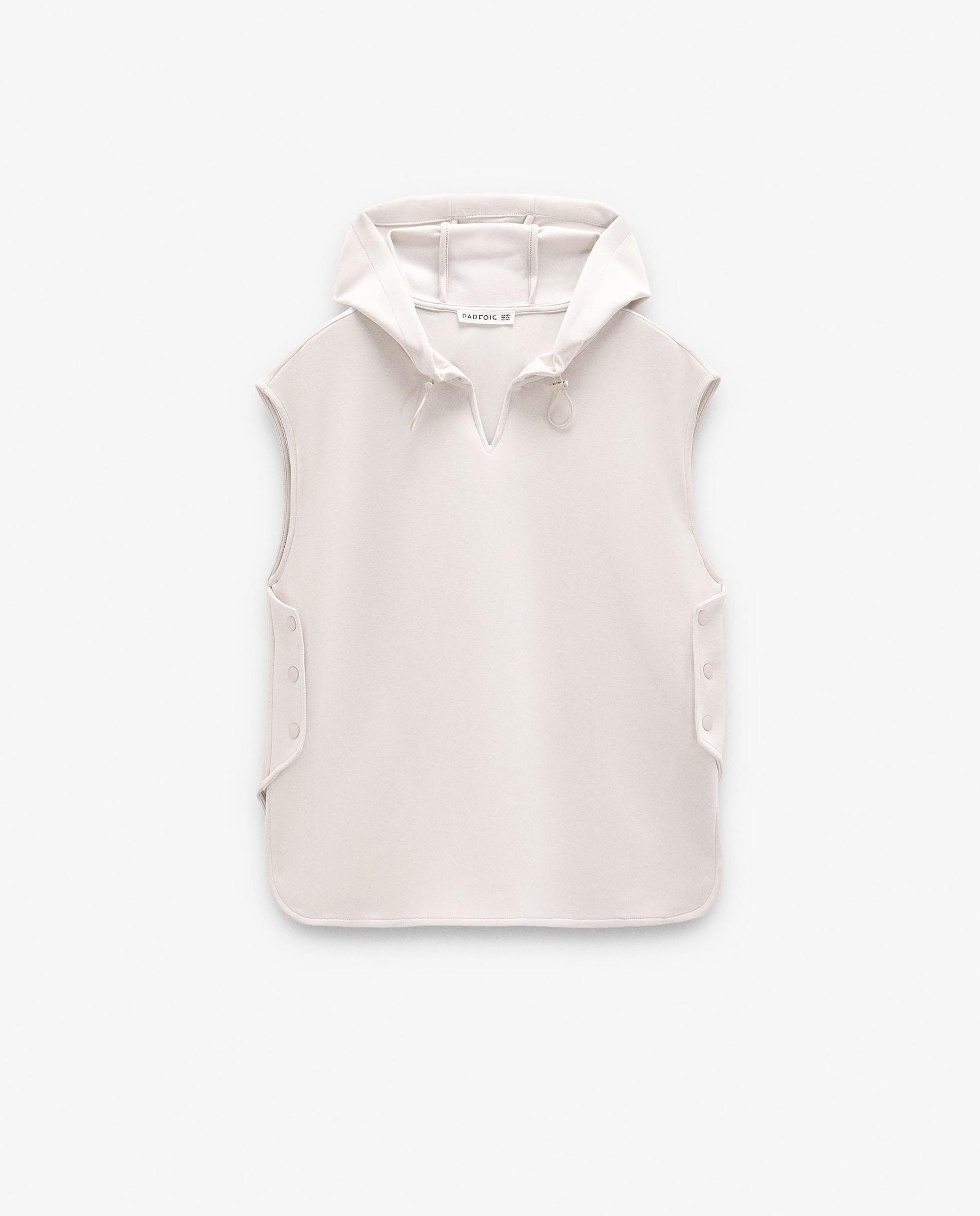Sudadera de mujer estilo oversize con capucha en liso - Parfois - Blanco Blanco-7