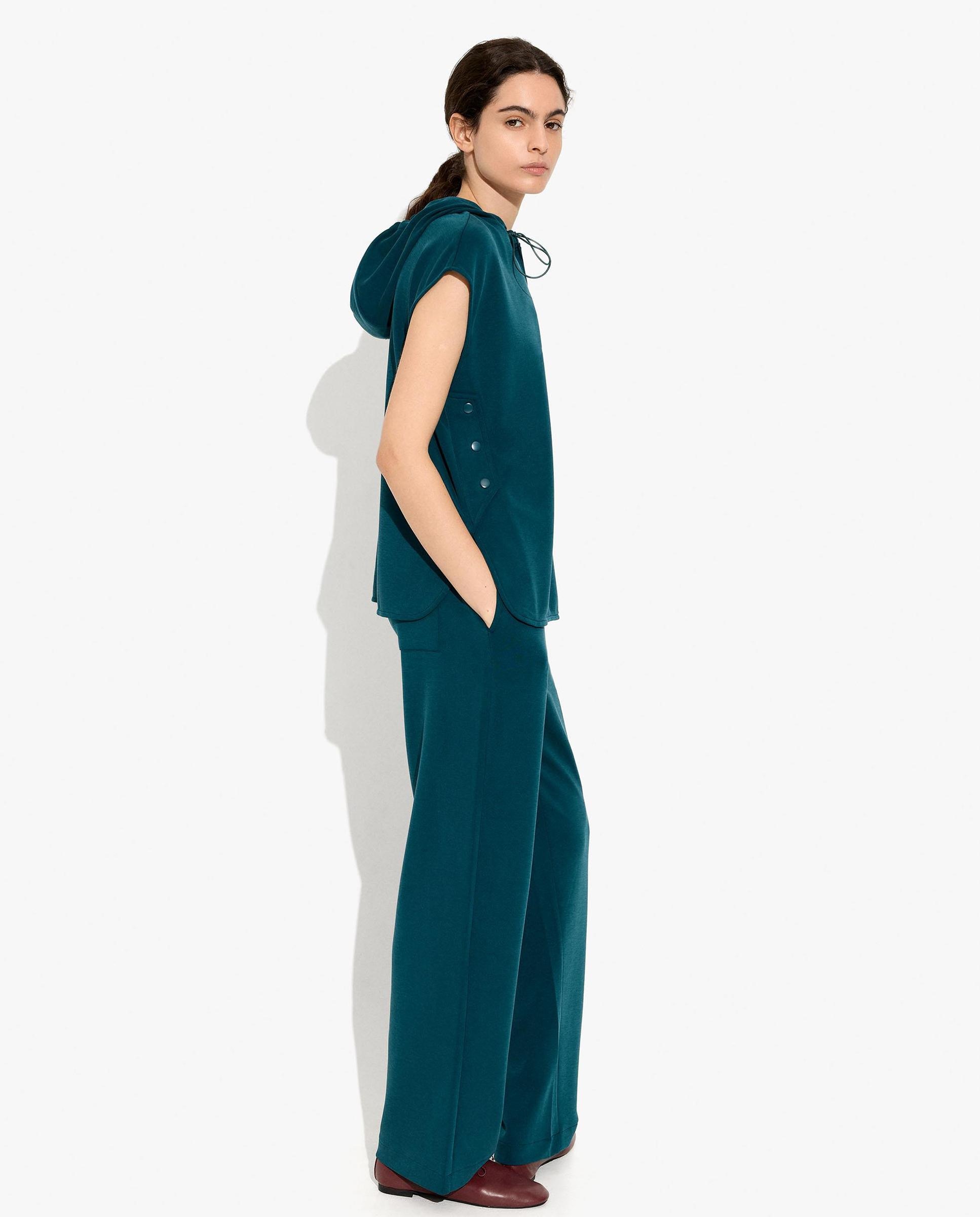 Sudadera de mujer estilo oversize con capucha en liso - Parfois - Azul Azul-3