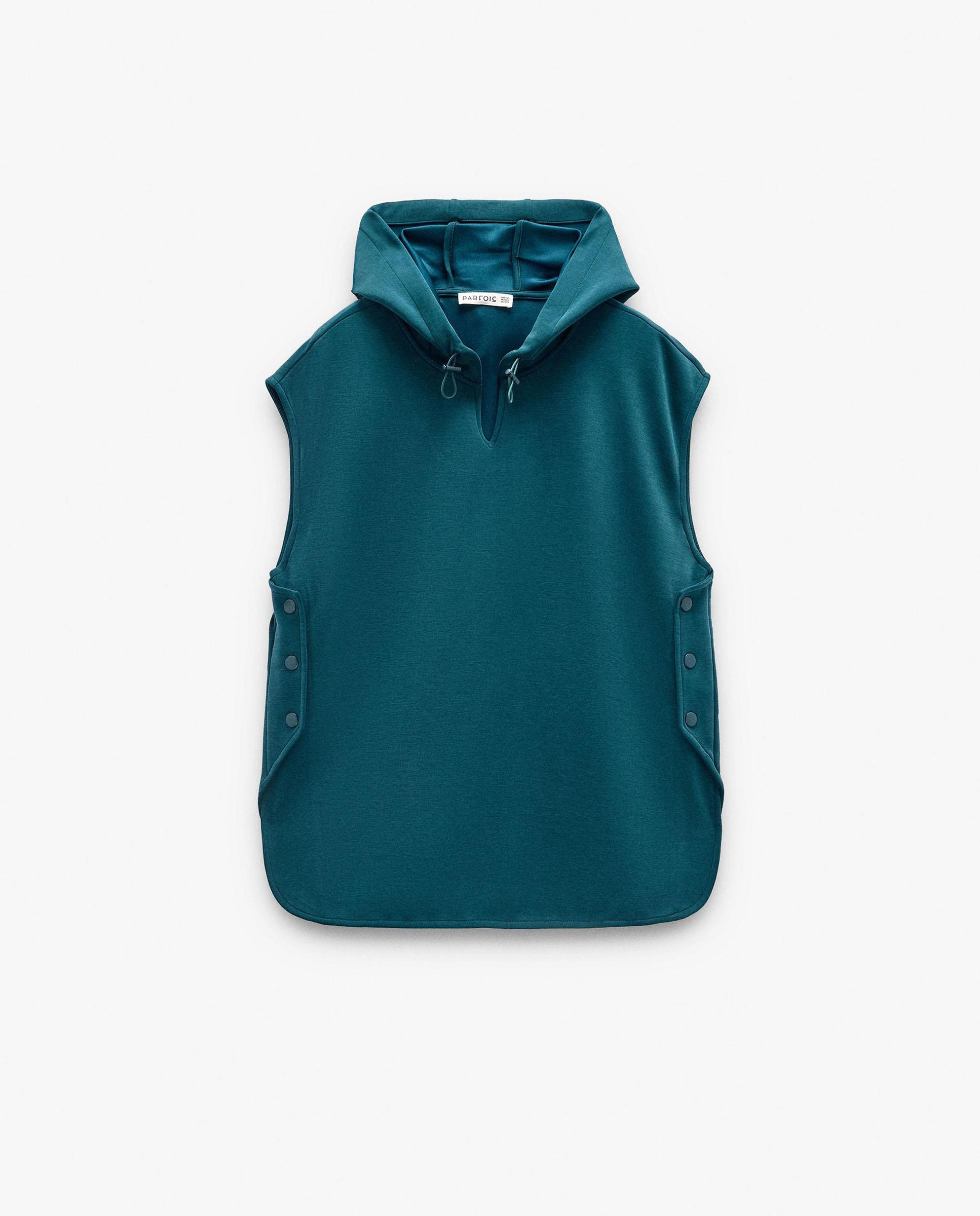 Sudadera de mujer estilo oversize con capucha en liso - Parfois - Azul Azul-7