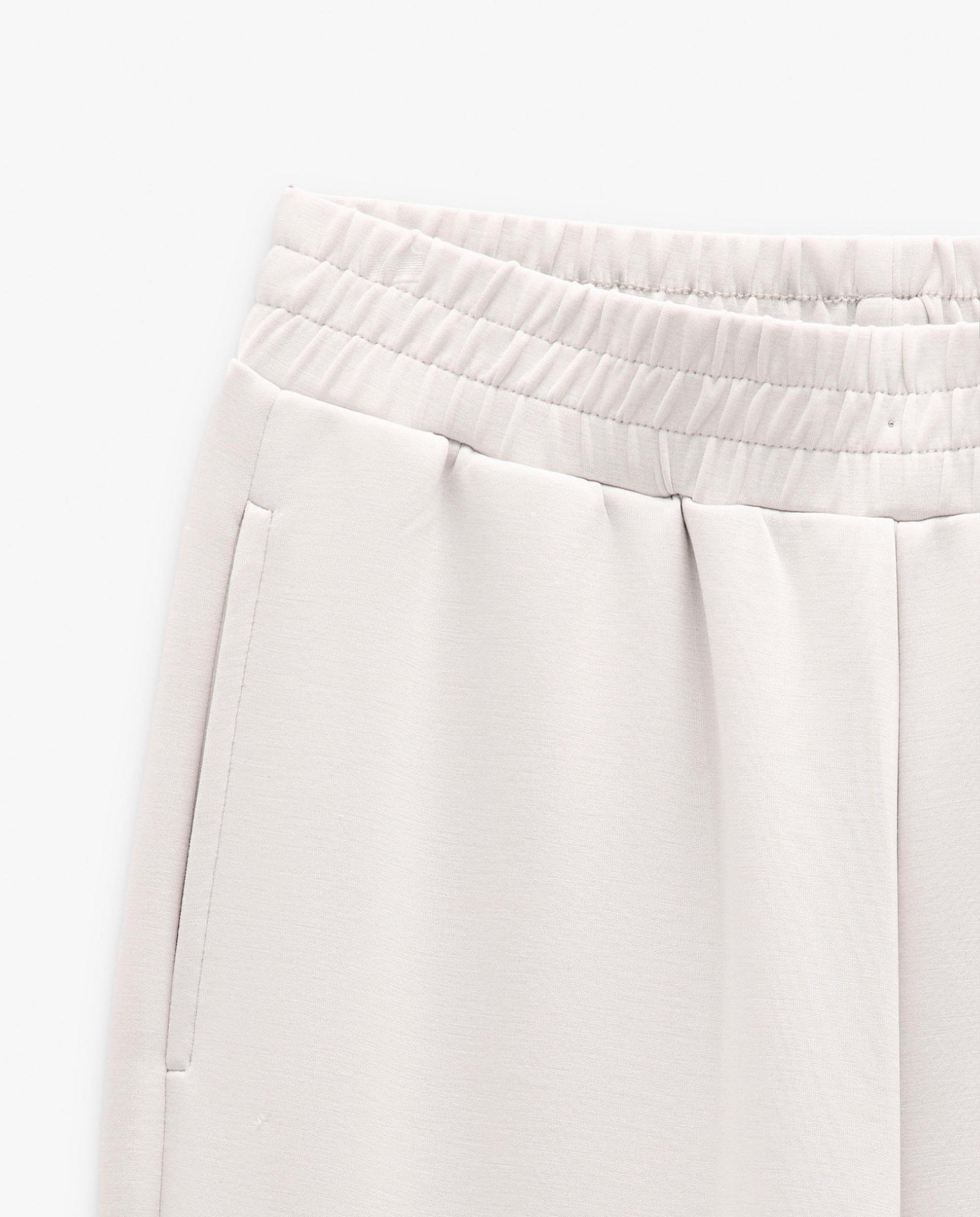 Pantalones anchos de mujer con cintura elástica en liso - Parfois - Blanco Blanco-7