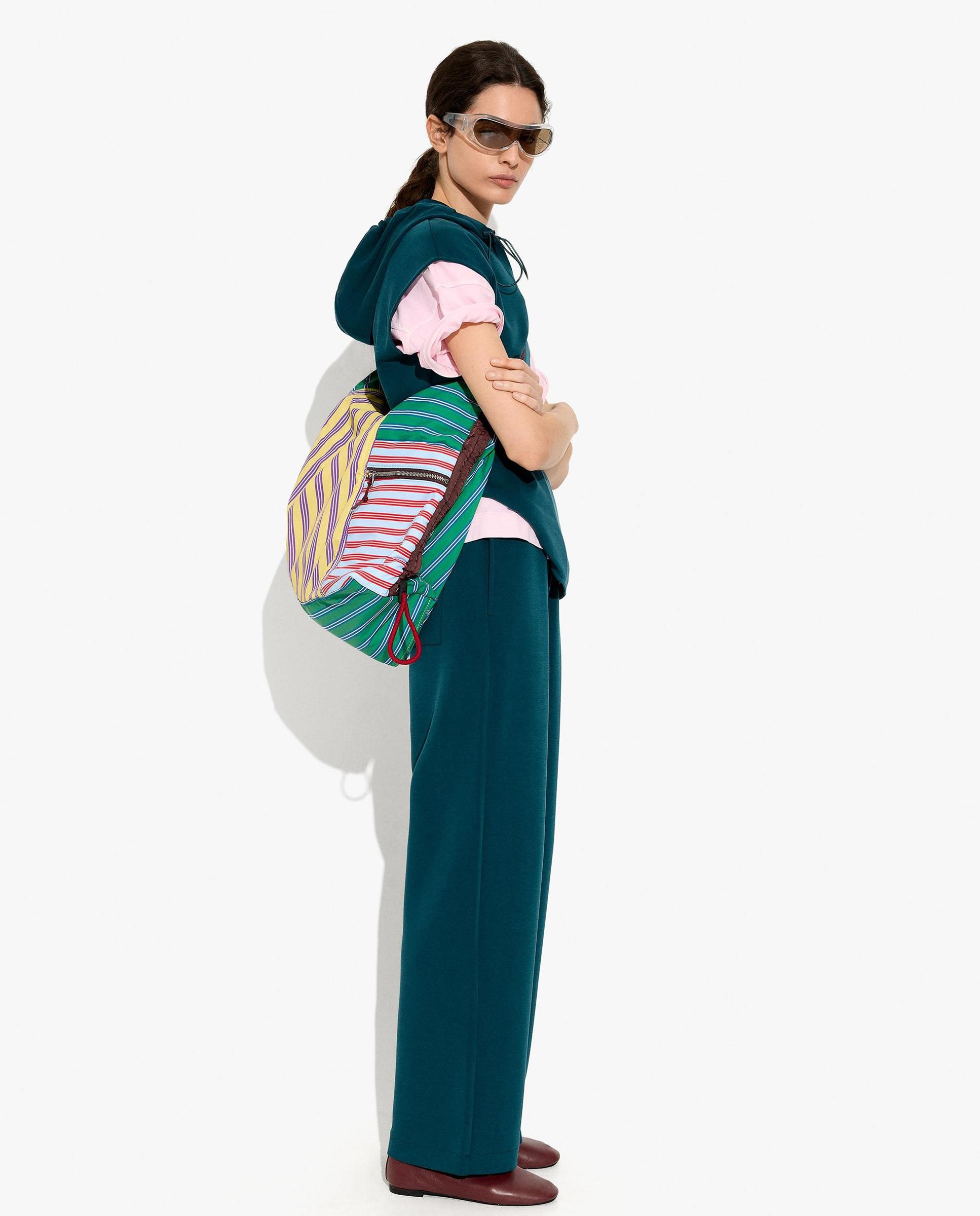 Pantalones anchos de mujer con cintura elástica en liso - Parfois - Azul Azul-1