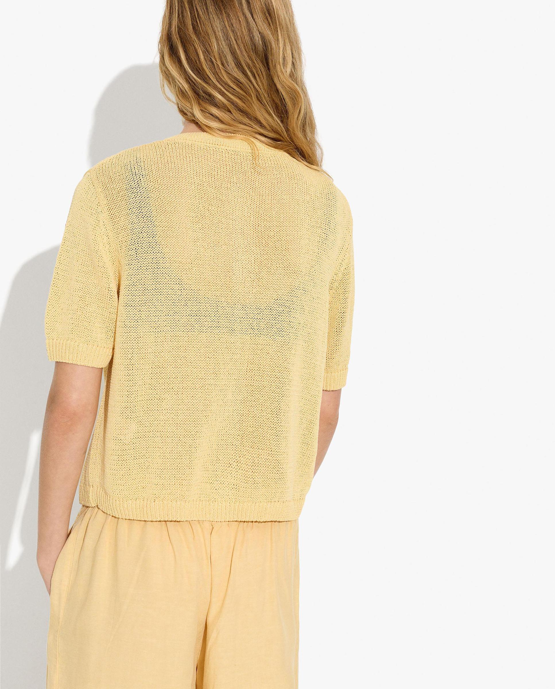 Cárdigan de mujer de punto con botones en liso - Parfois - Amarillo Amarillo-4