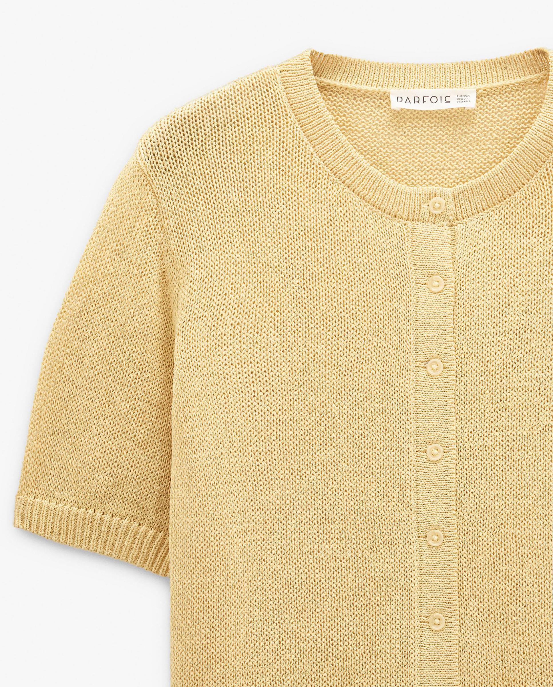 Cárdigan de mujer de punto con botones en liso - Parfois - Amarillo Amarillo-5