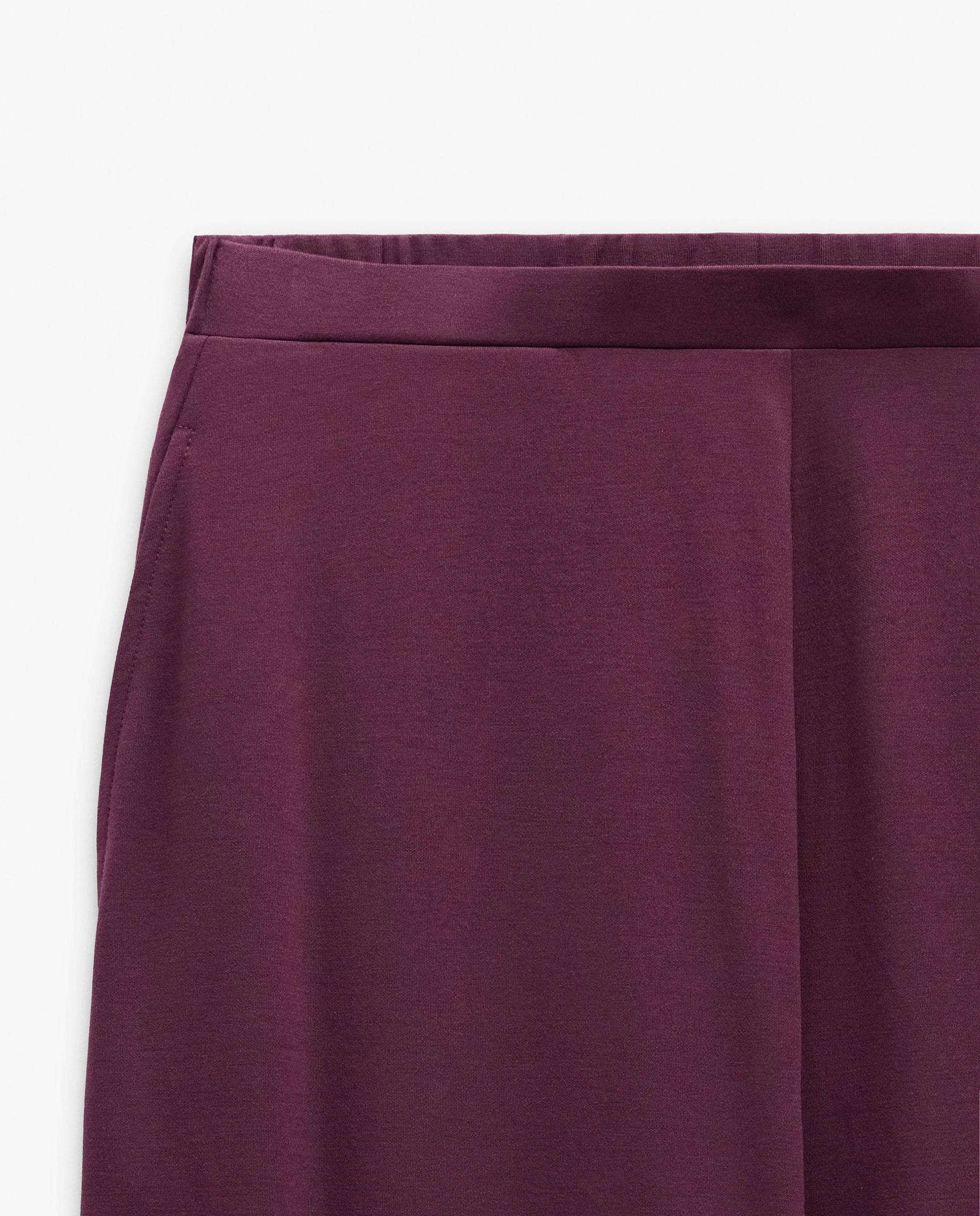 Pantalones anchos de mujer con cintura elástica en liso - Parfois - Burdeos Burdeos-5