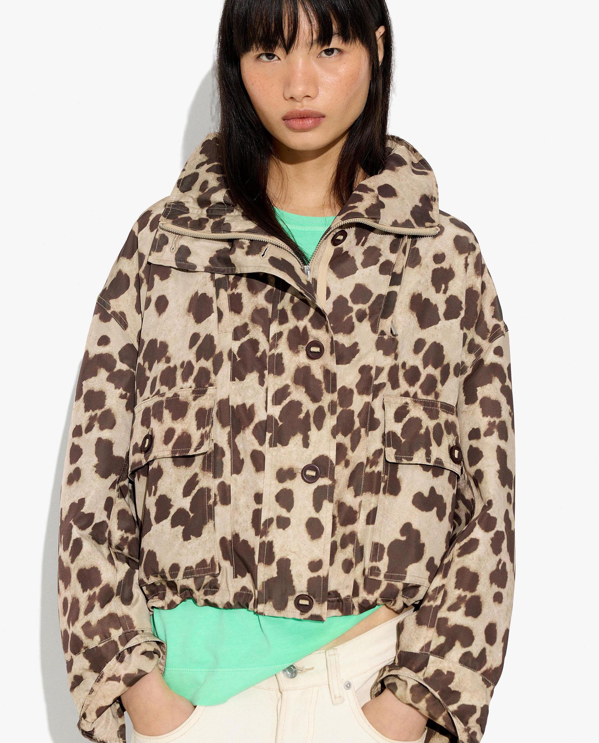 Chubasquero de mujer con botones y estampado animal print - Parfois - Multicolor Multicolor-1