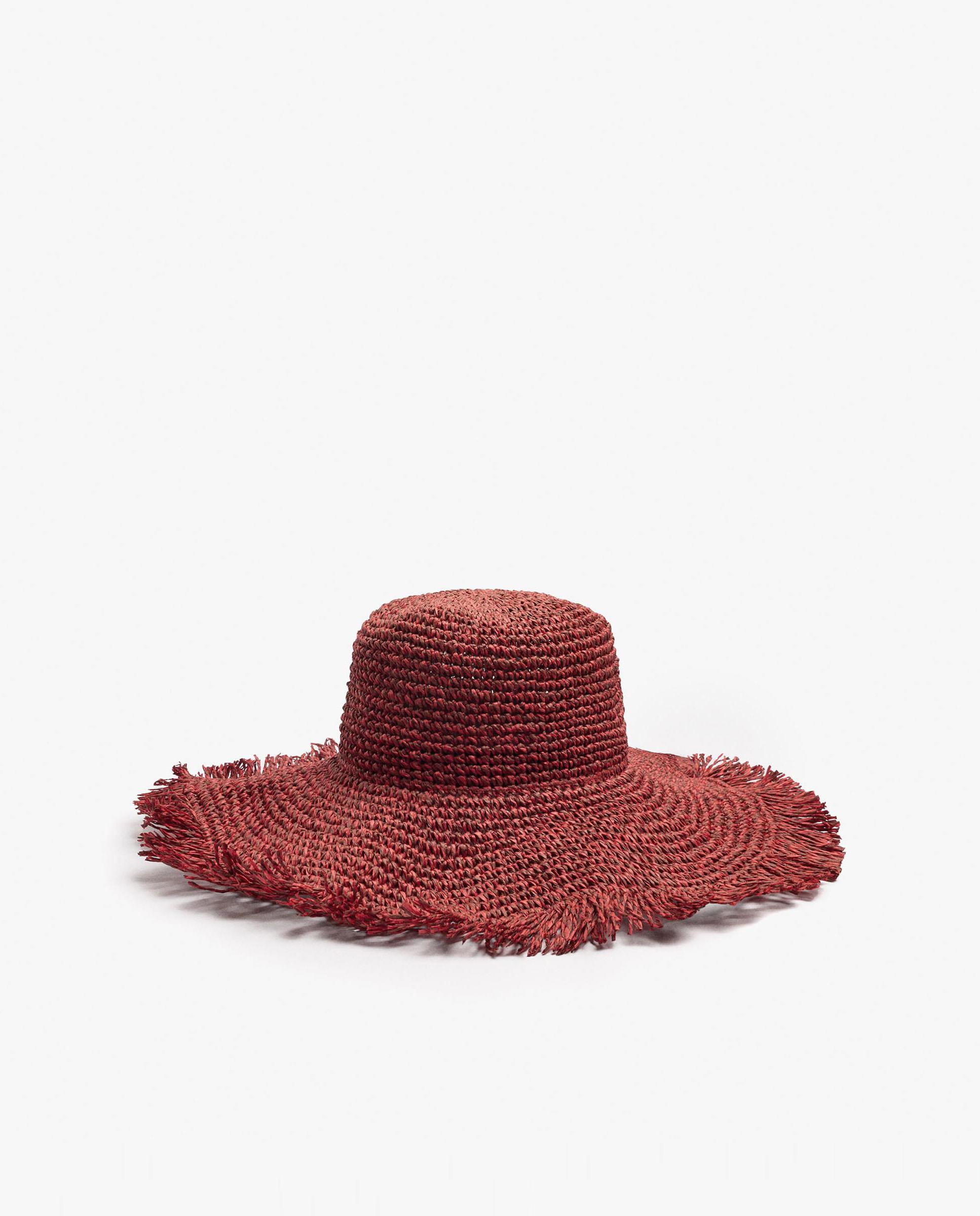 Sombrero de mujer con pespuntes en bordes - Parfois - Rojo Rojo-1