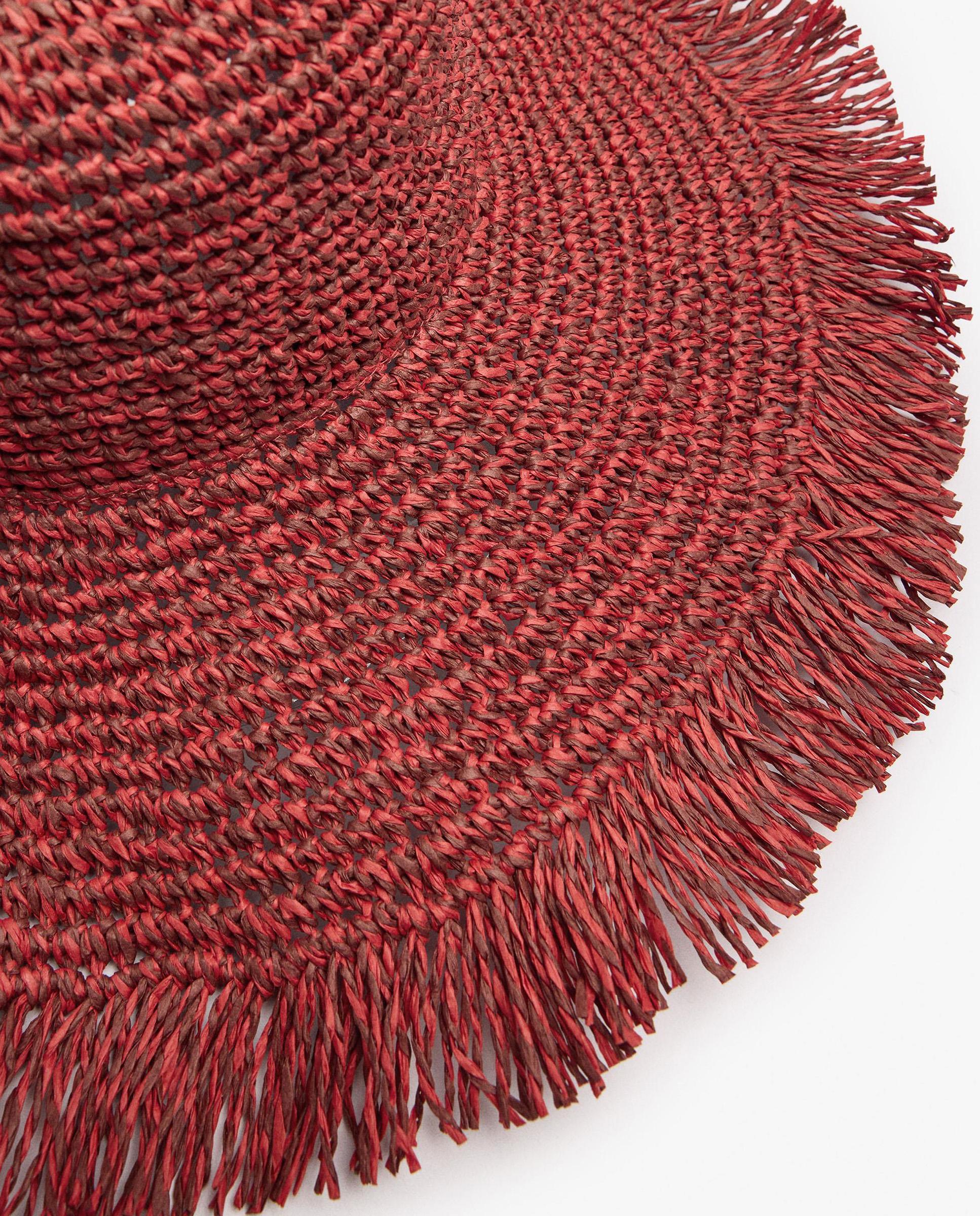 Sombrero de mujer con pespuntes en bordes - Parfois - Rojo Rojo-3