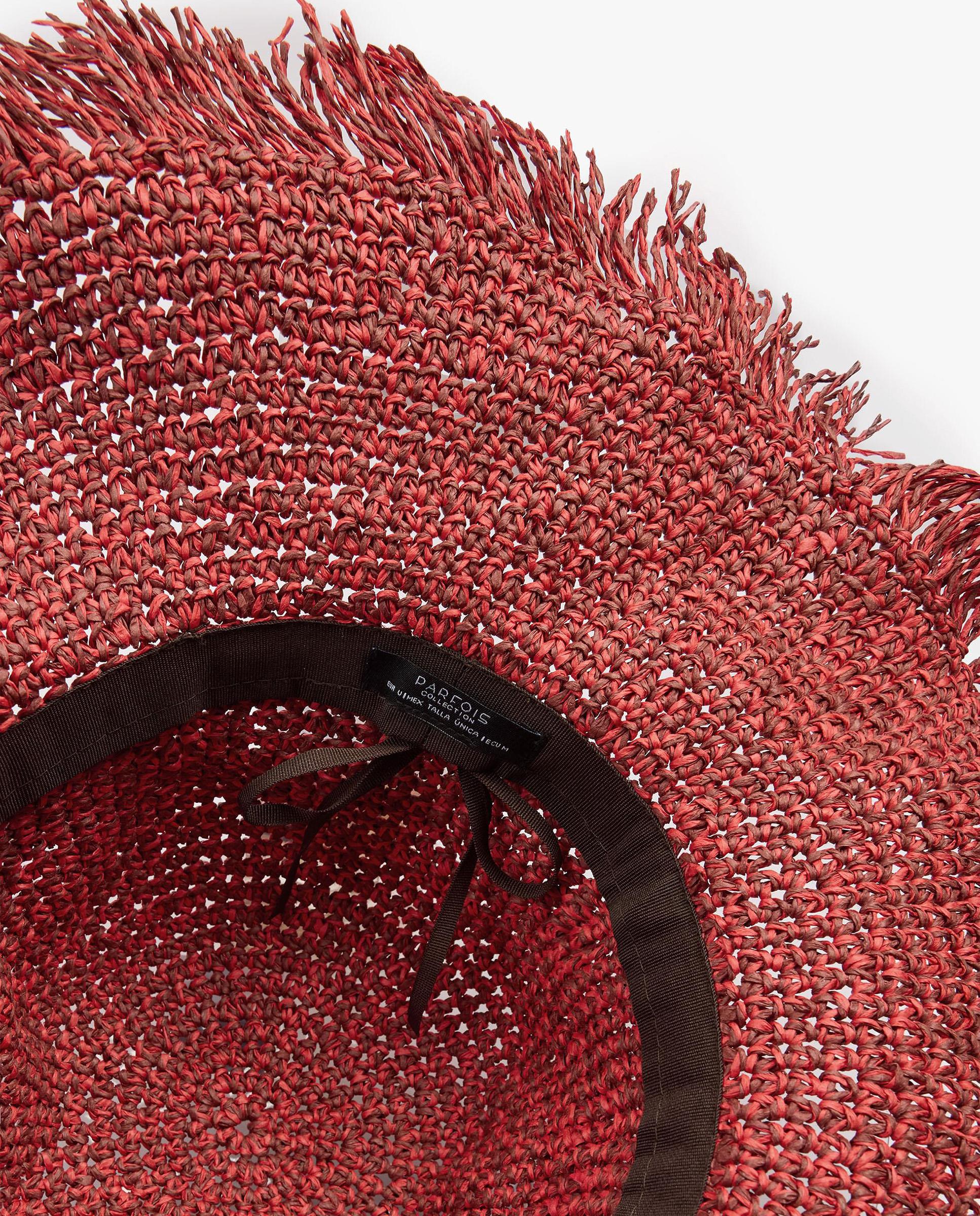 Sombrero de mujer con pespuntes en bordes - Parfois - Rojo Rojo-4