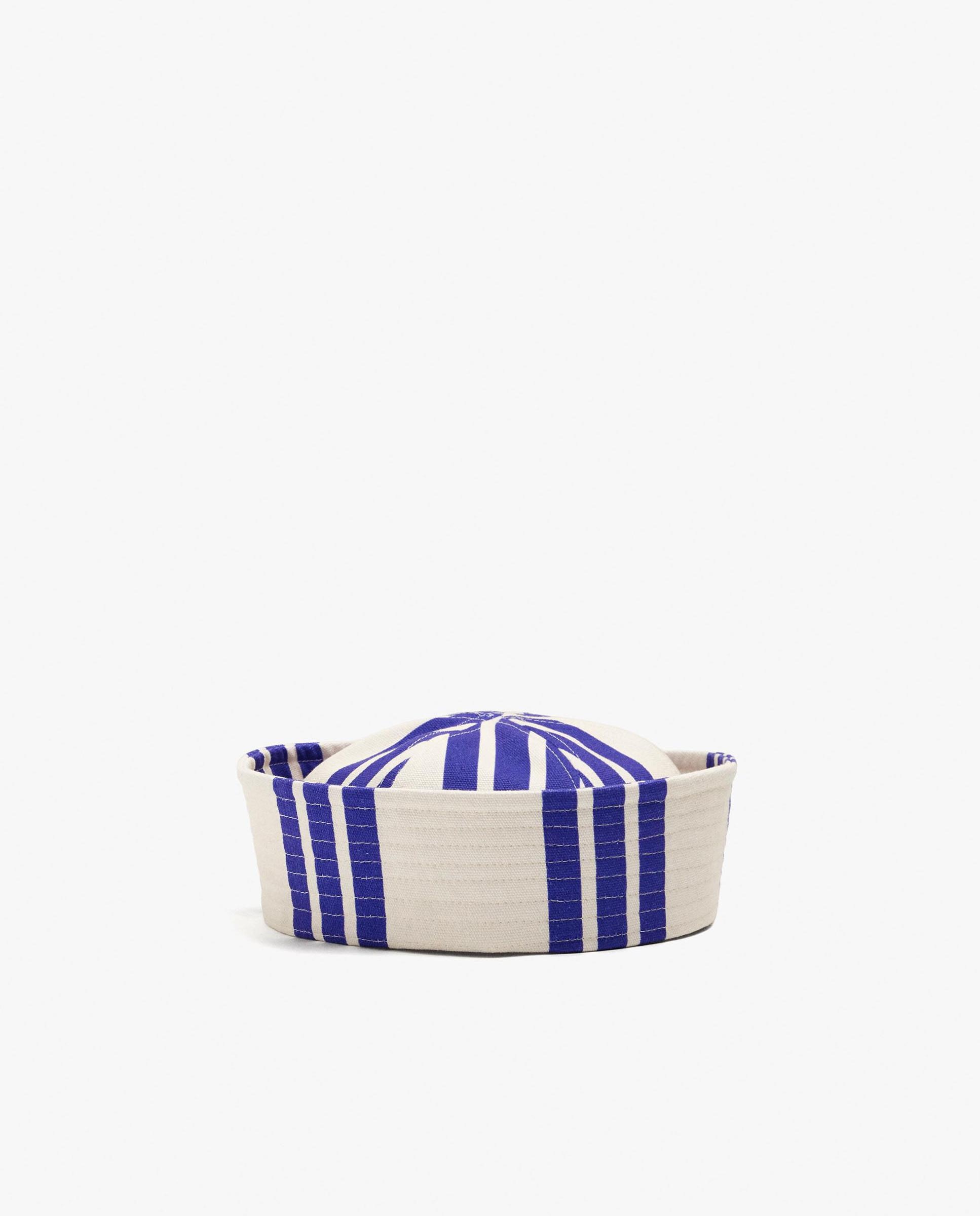 Sombrero de mujer estilo pillbox con estampado de rayas