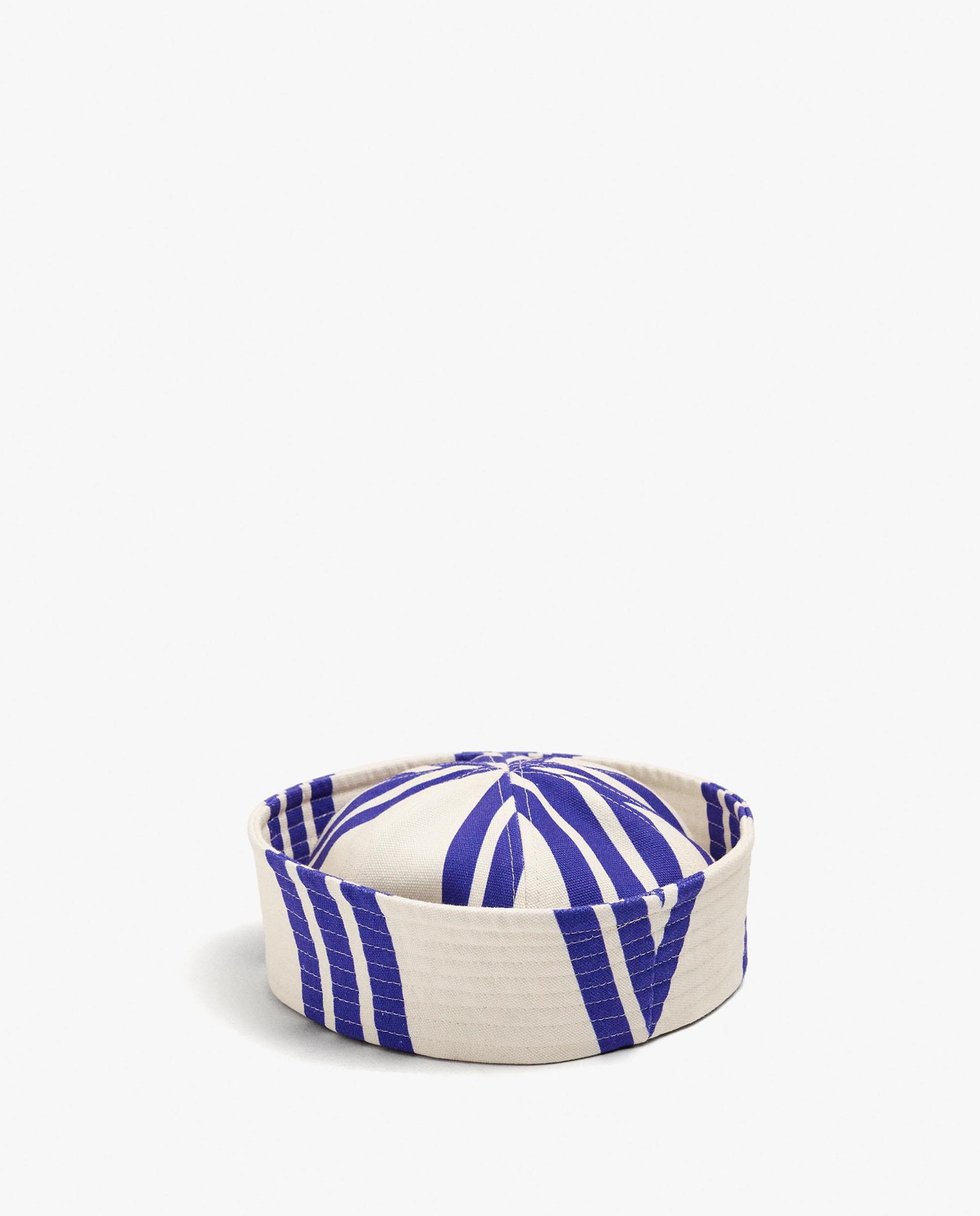 Sombrero de mujer estilo pillbox con estampado de rayas - Parfois - Azul Azul-2