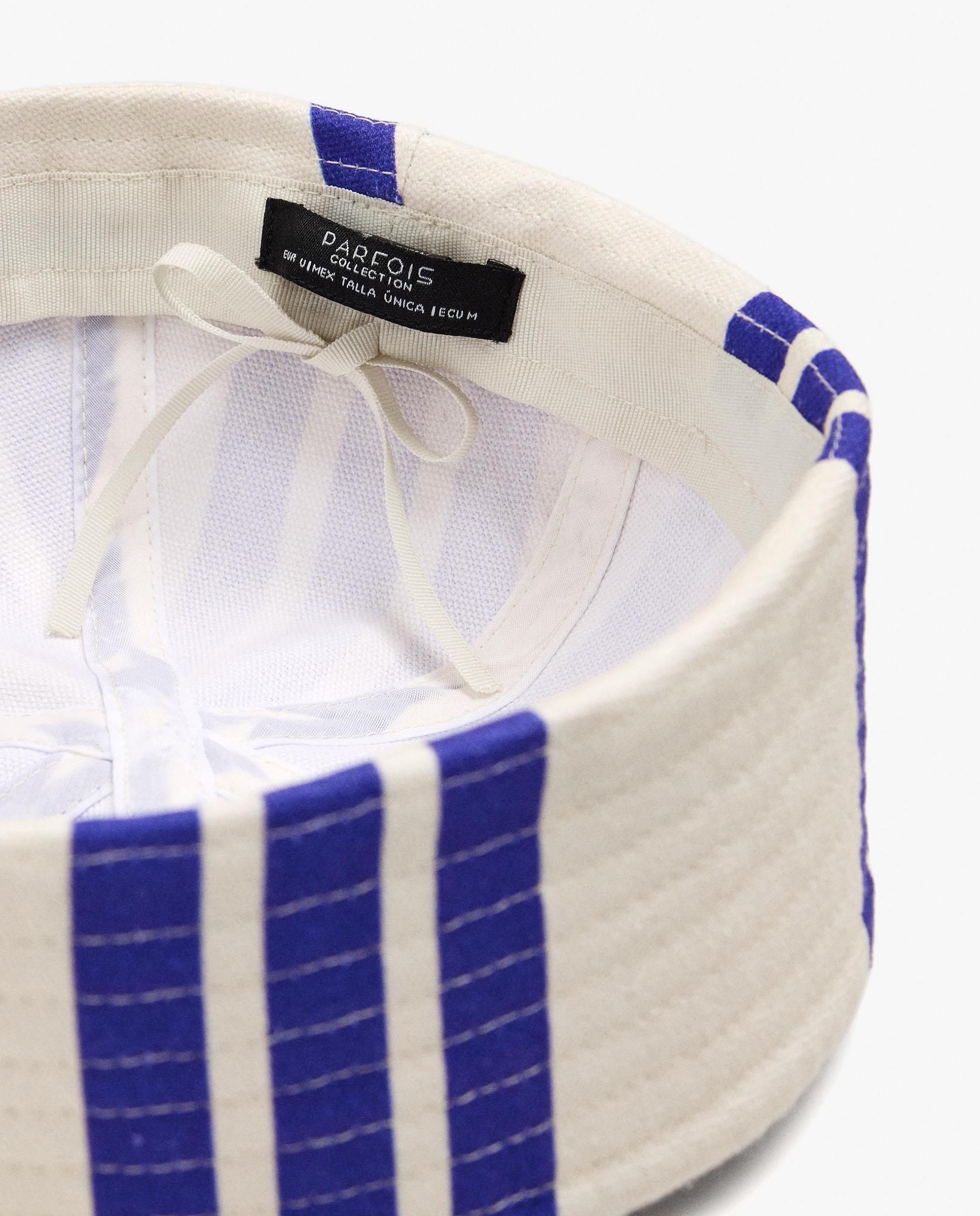 Sombrero de mujer estilo pillbox con estampado de rayas - Parfois - Azul Azul-4