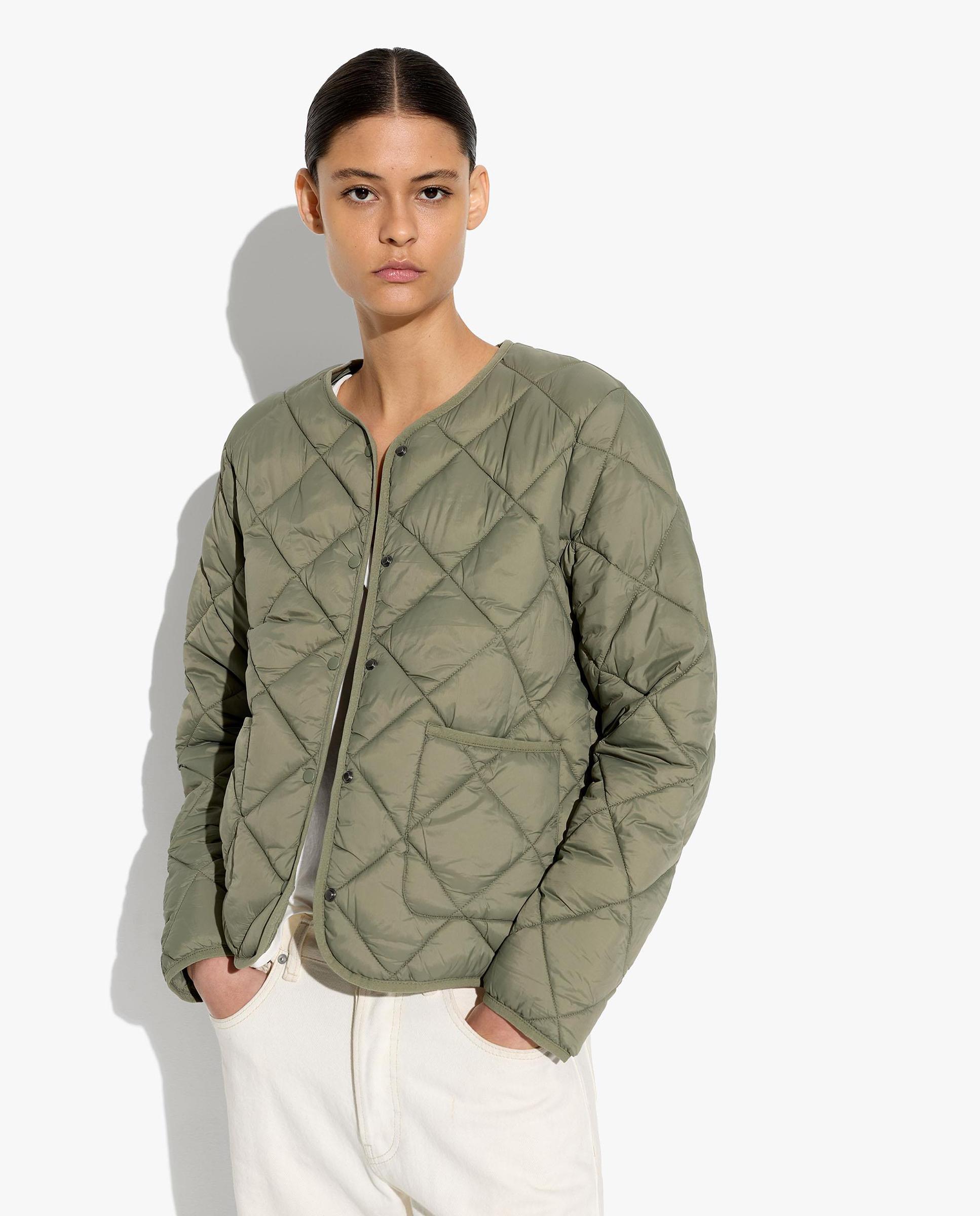 Parfois - Chaqueta de mujer acolchada con cierre de botones en liso.