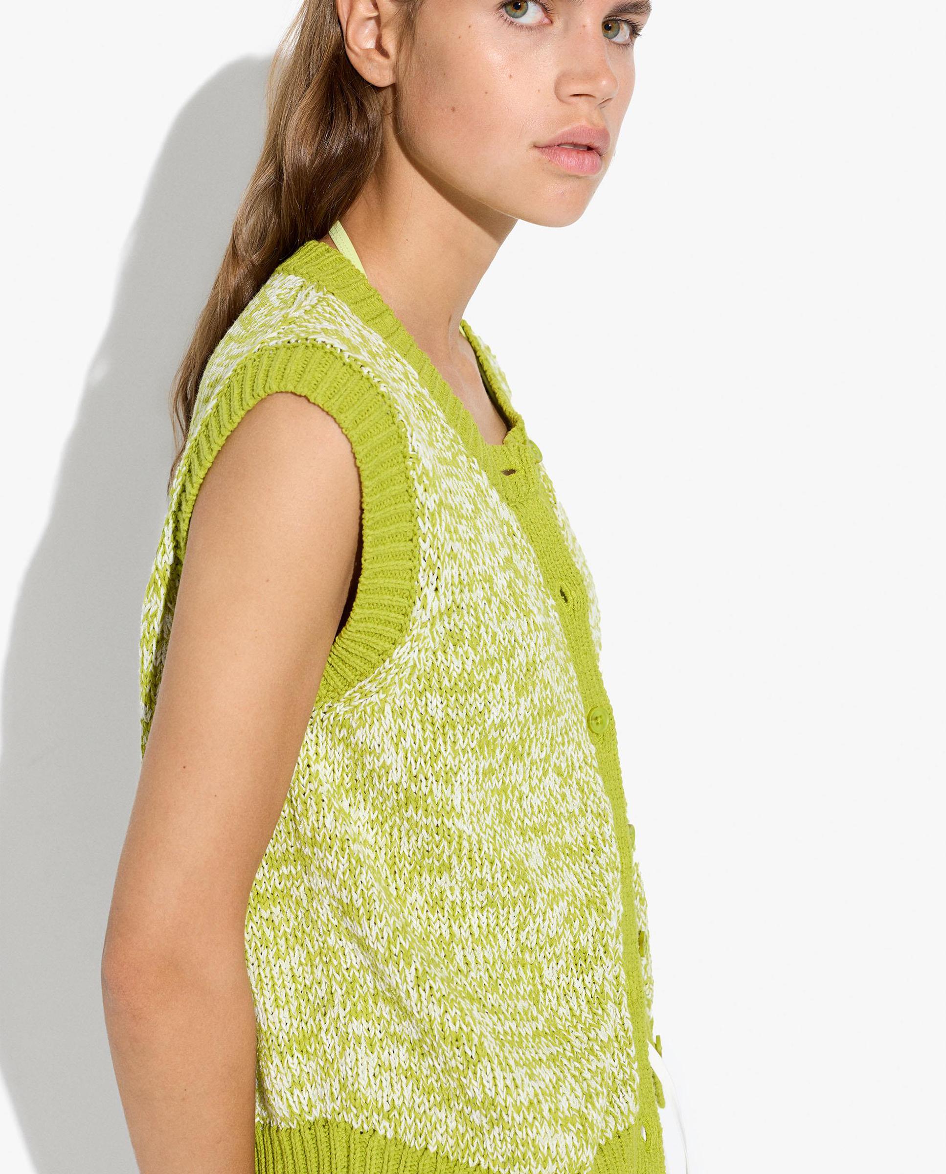 Chaleco de mujer de punto con botones - Parfois - Verde Verde-1