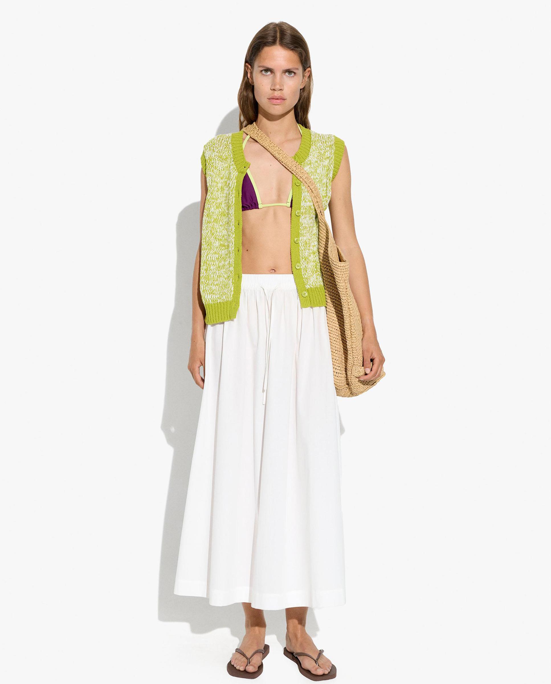 Chaleco de mujer de punto con botones - Parfois - Verde Verde-3