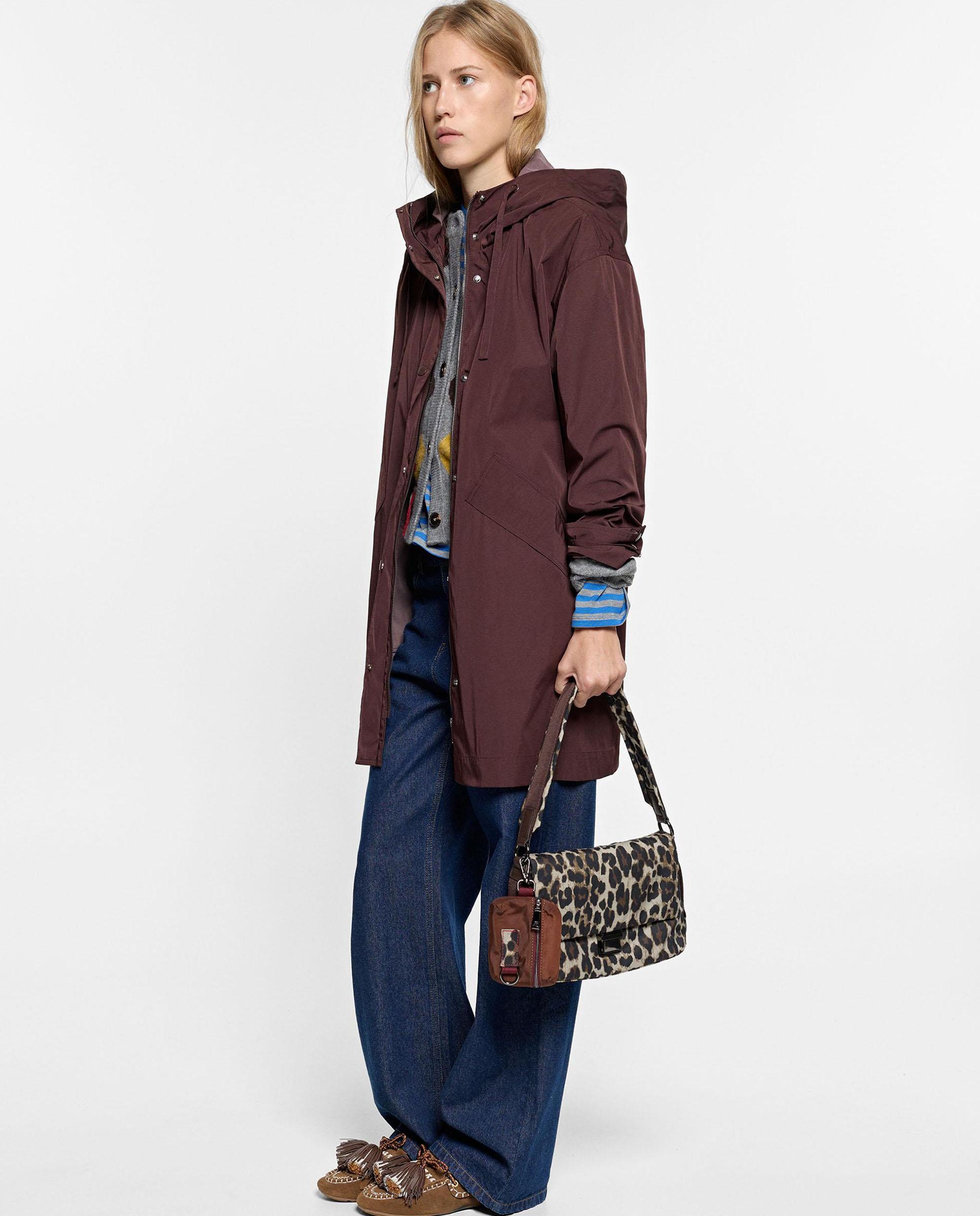 Parka de mujer con capucha en liso - Parfois - Marrón oscuro Marrón oscuro-2