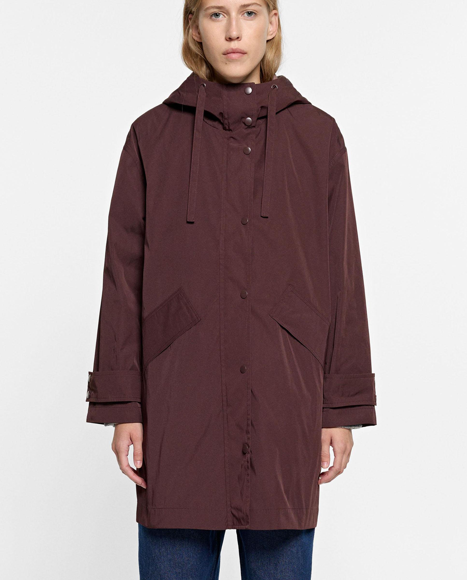Parka de mujer con capucha en liso - Parfois - Marrón oscuro Marrón oscuro-3