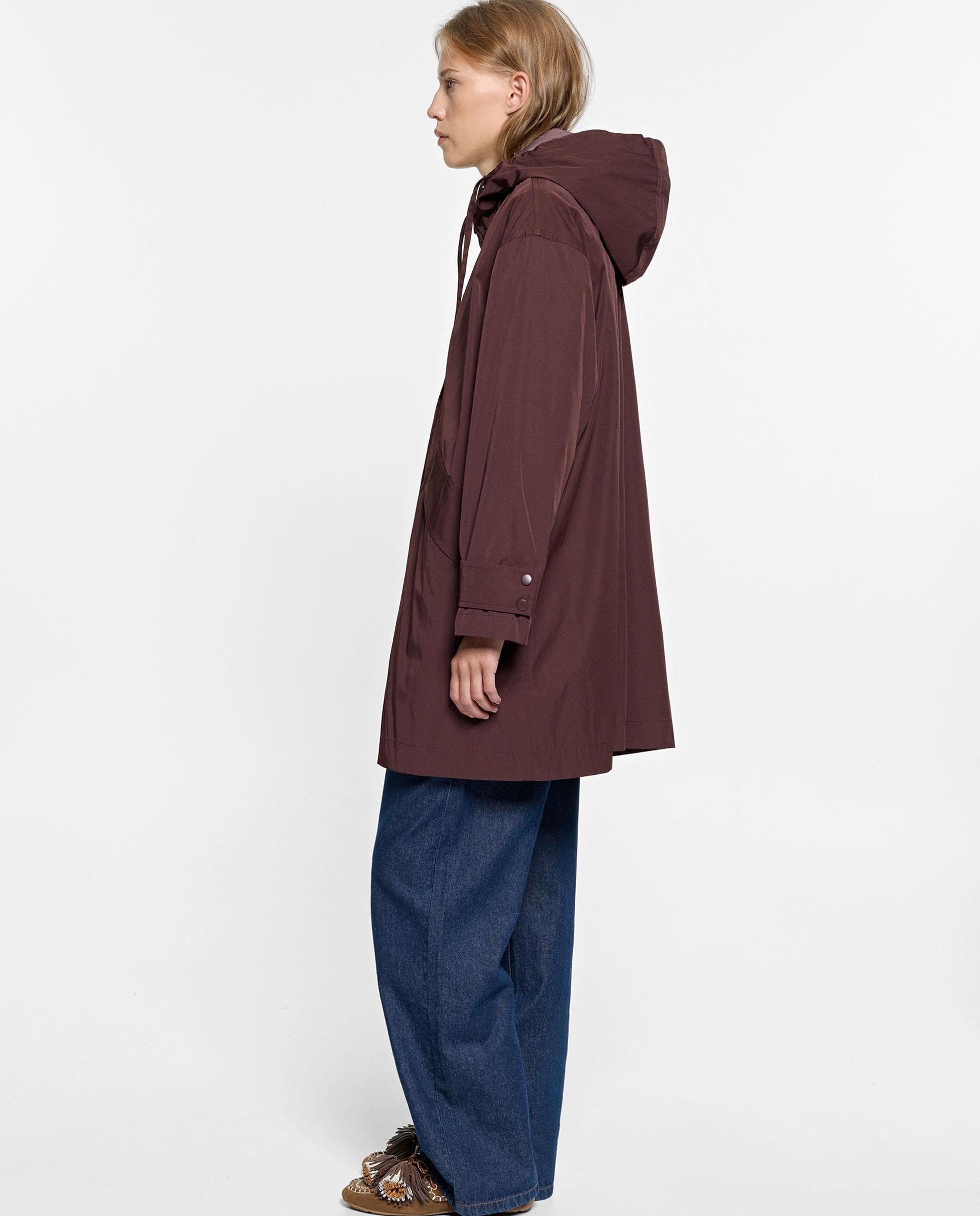 Parka de mujer con capucha en liso - Parfois - Marrón oscuro Marrón oscuro-4