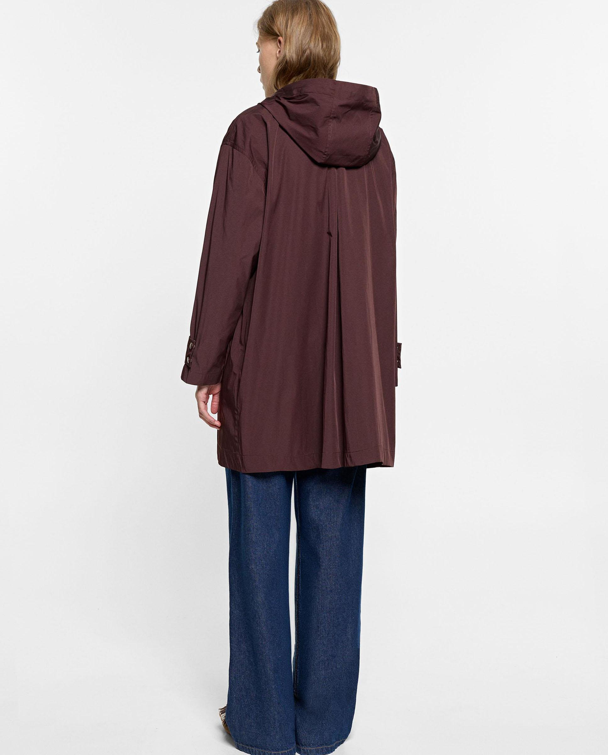 Parka de mujer con capucha en liso - Parfois - Marrón oscuro Marrón oscuro-5