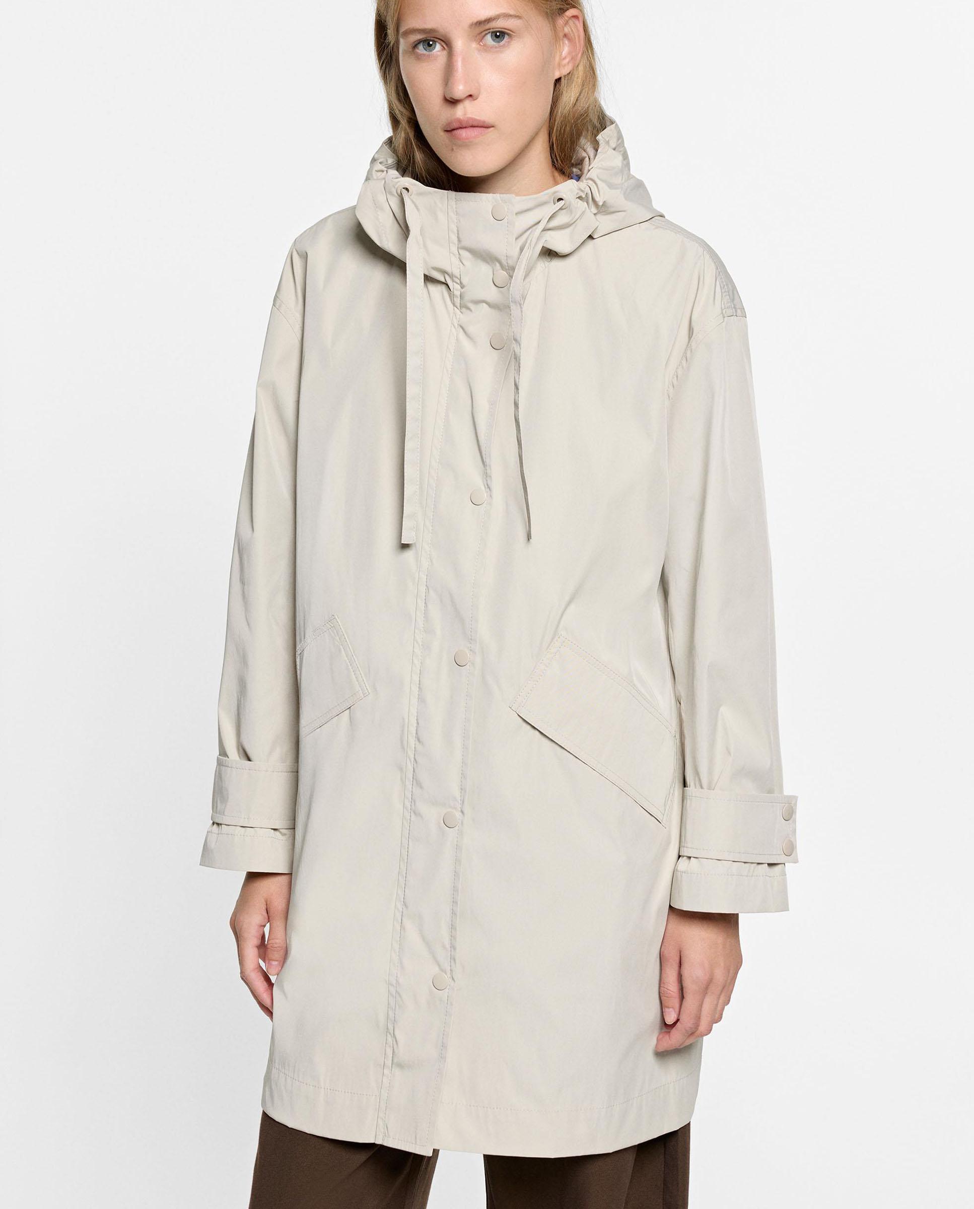 Parka de mujer con capucha en liso - Parfois - Crudo Crudo-2