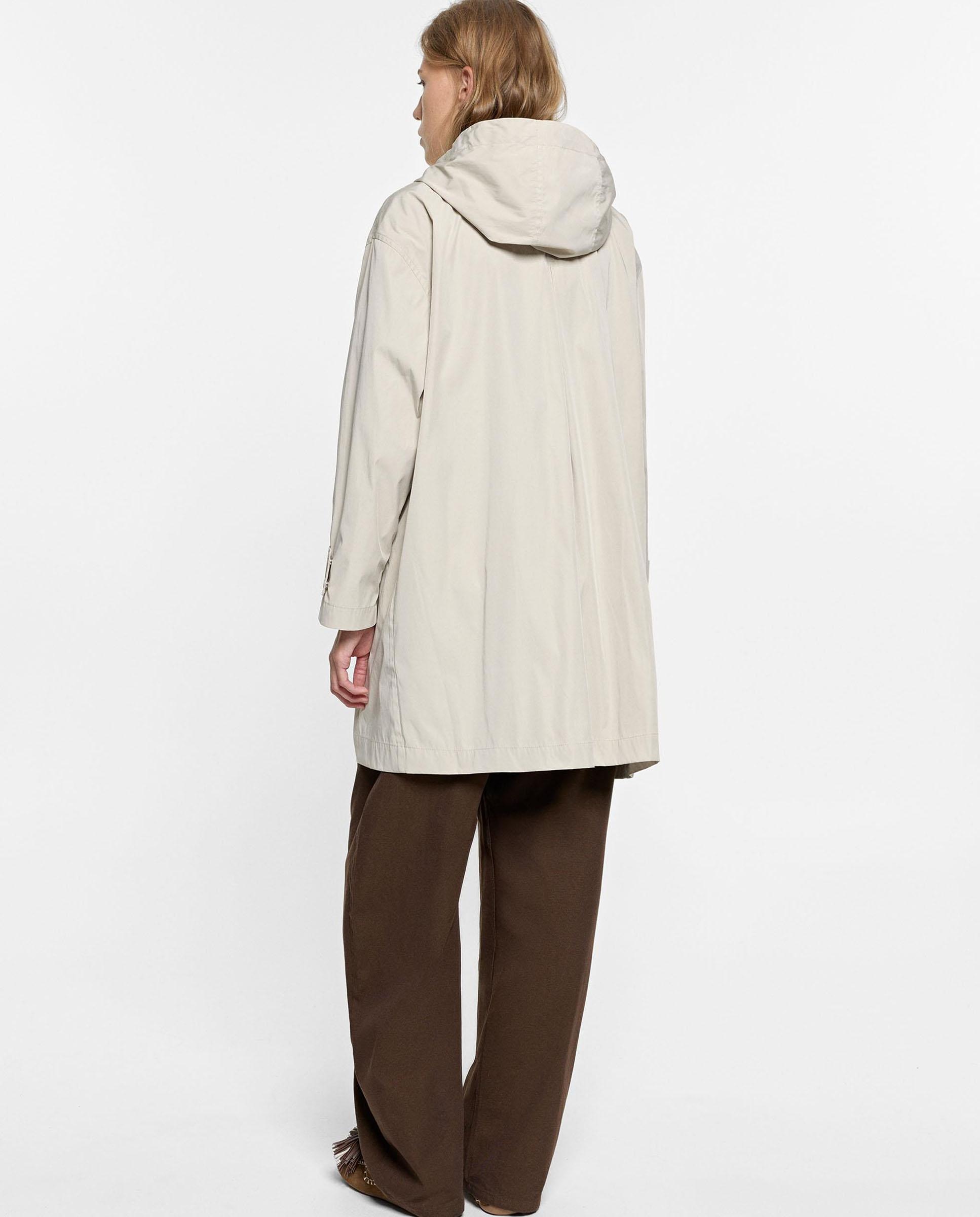 Parka de mujer con capucha en liso - Parfois - Crudo Crudo-4