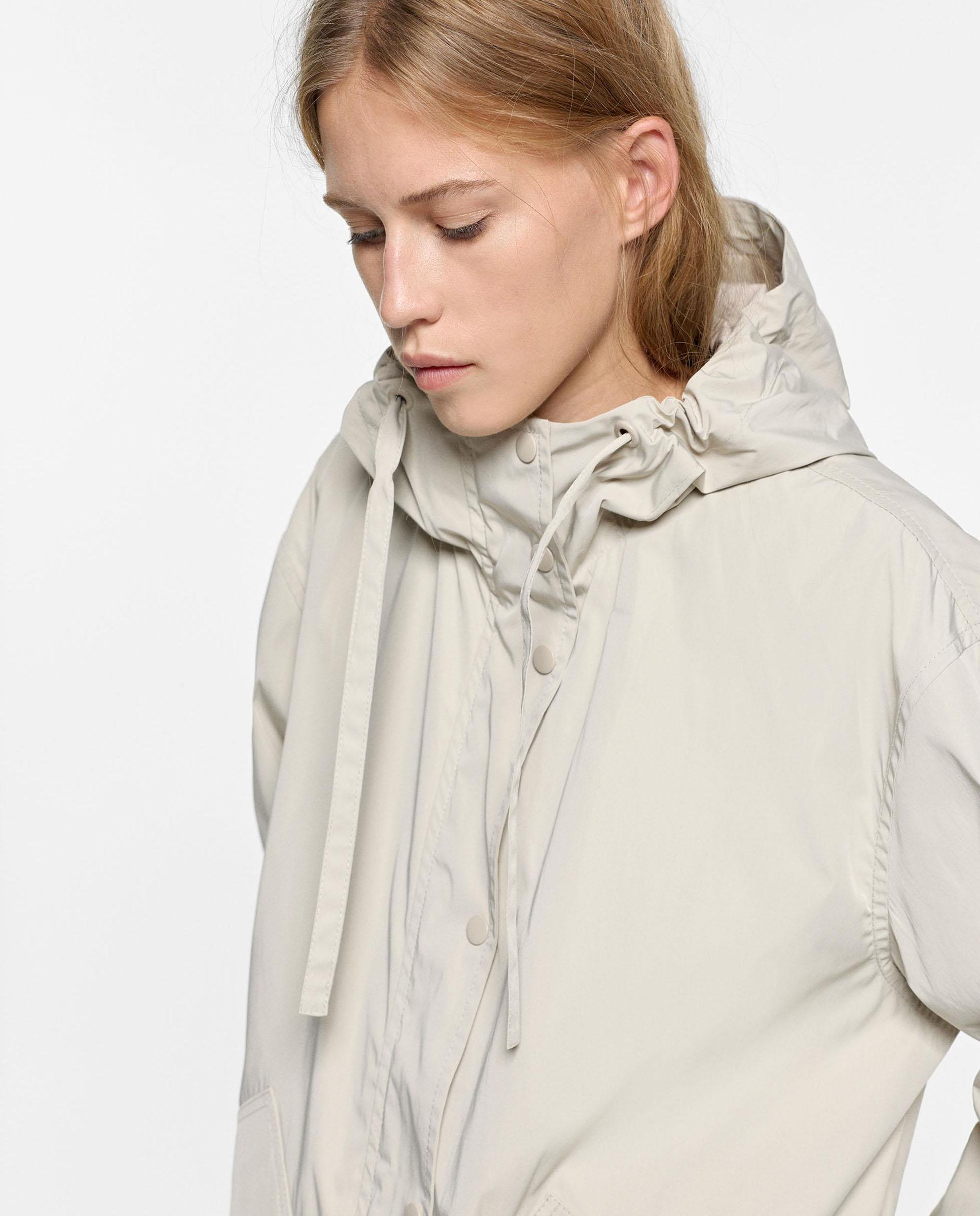 Parka de mujer con capucha en liso - Parfois - Crudo Crudo-5