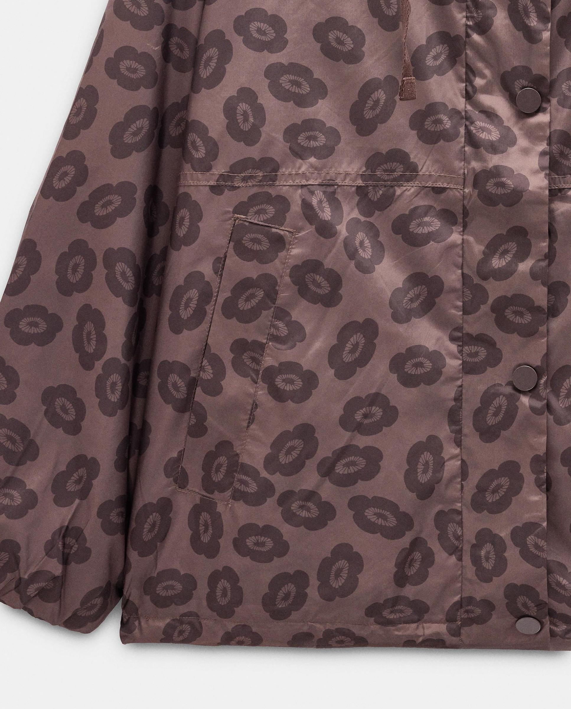 Chaqueta de mujer con capucha ajustable con estampado floral - Parfois - Marrón oscuro Marrón oscuro-5