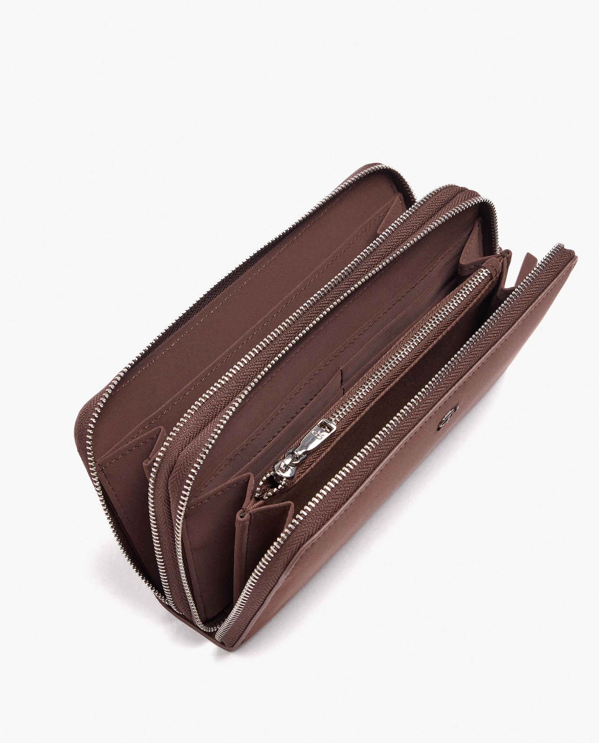 Cartera de mujer grande con cierre de cremallera en liso - Parfois - Burdeos Burdeos-4