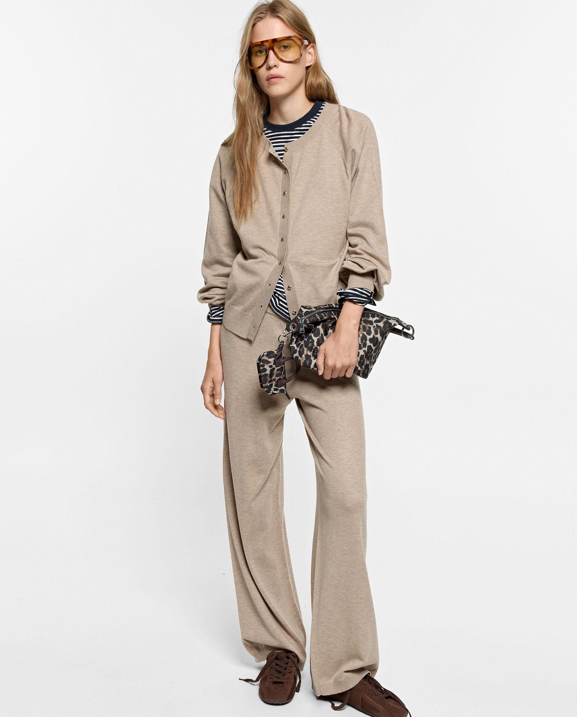 Cárdigan de mujer de punto en liso - Parfois - Beige Beige-2