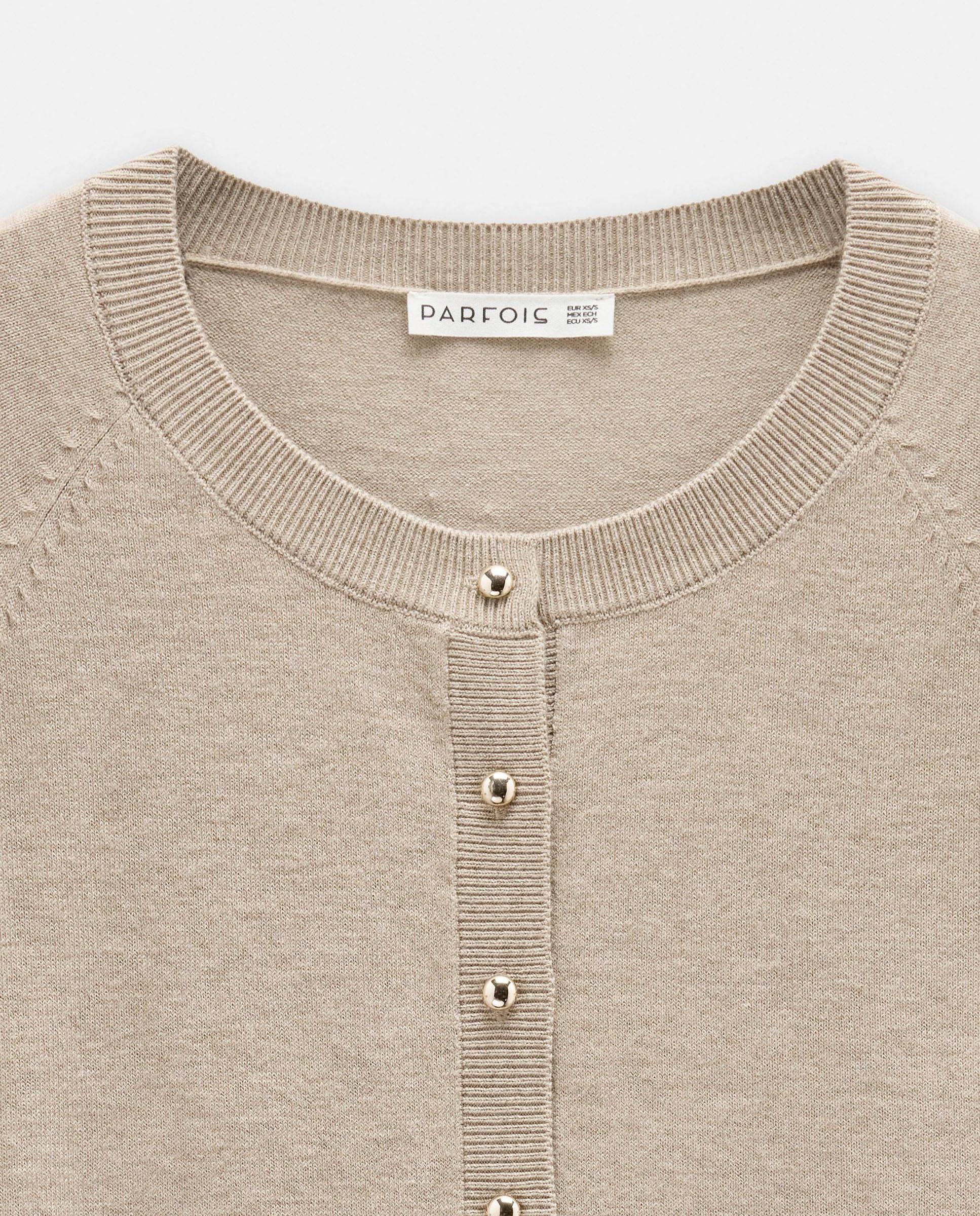 Cárdigan de mujer de punto en liso - Parfois - Beige Beige-5