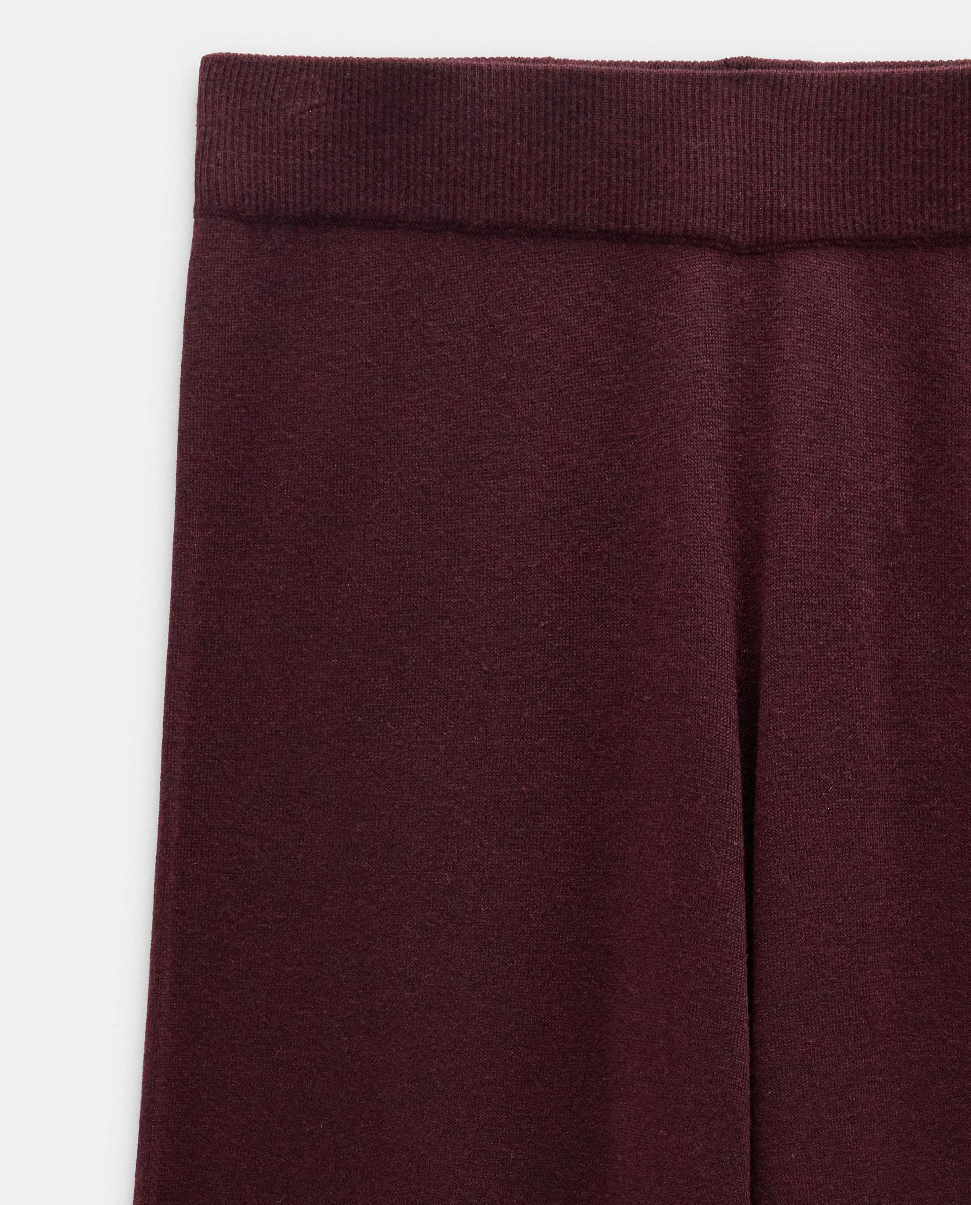Pantalones rectos de mujer de punto con cintura elástica en liso - Parfois - Burdeos Burdeos-5