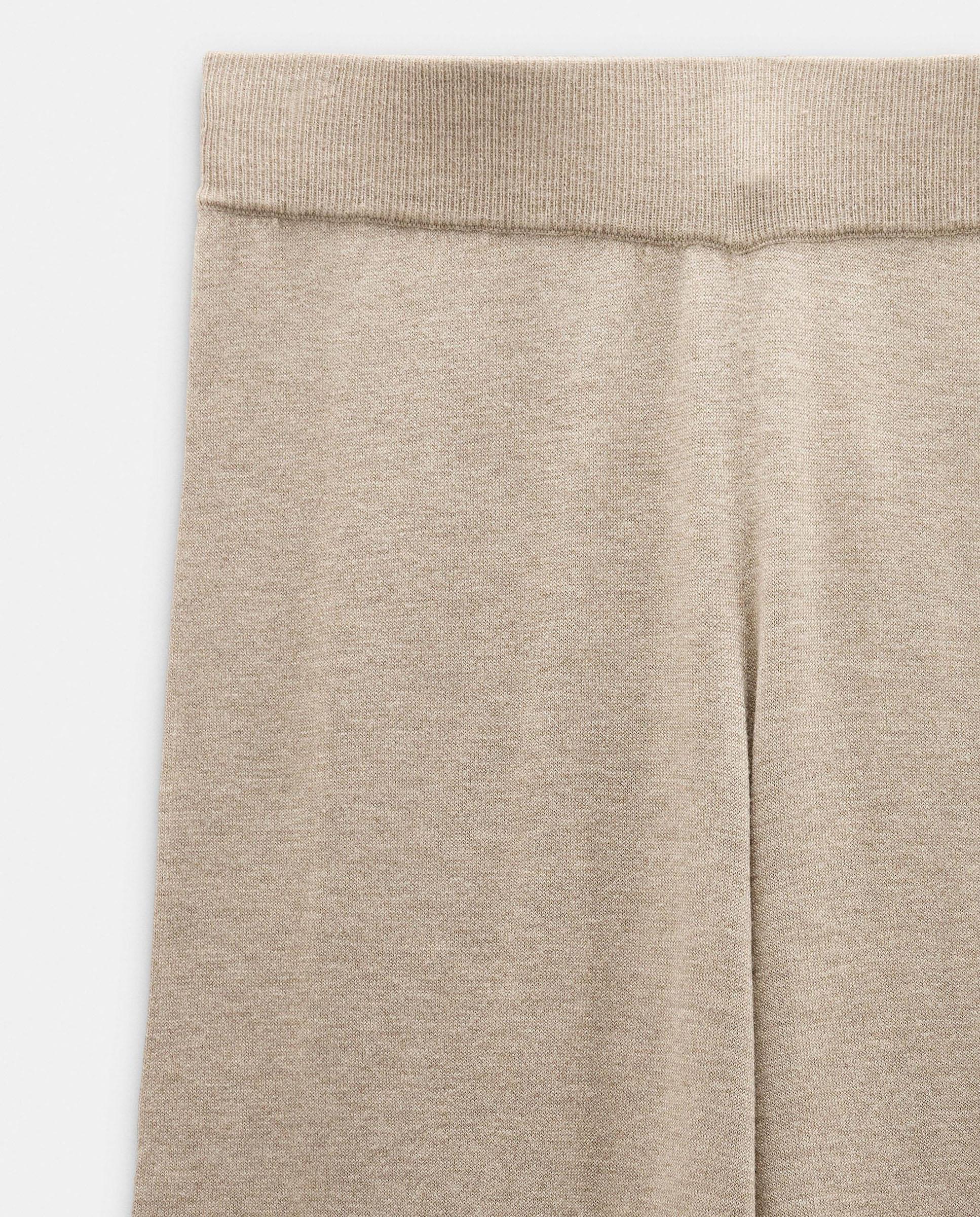 Pantalones rectos de mujer de punto con cintura elástica en liso - Parfois - Beige Beige-5