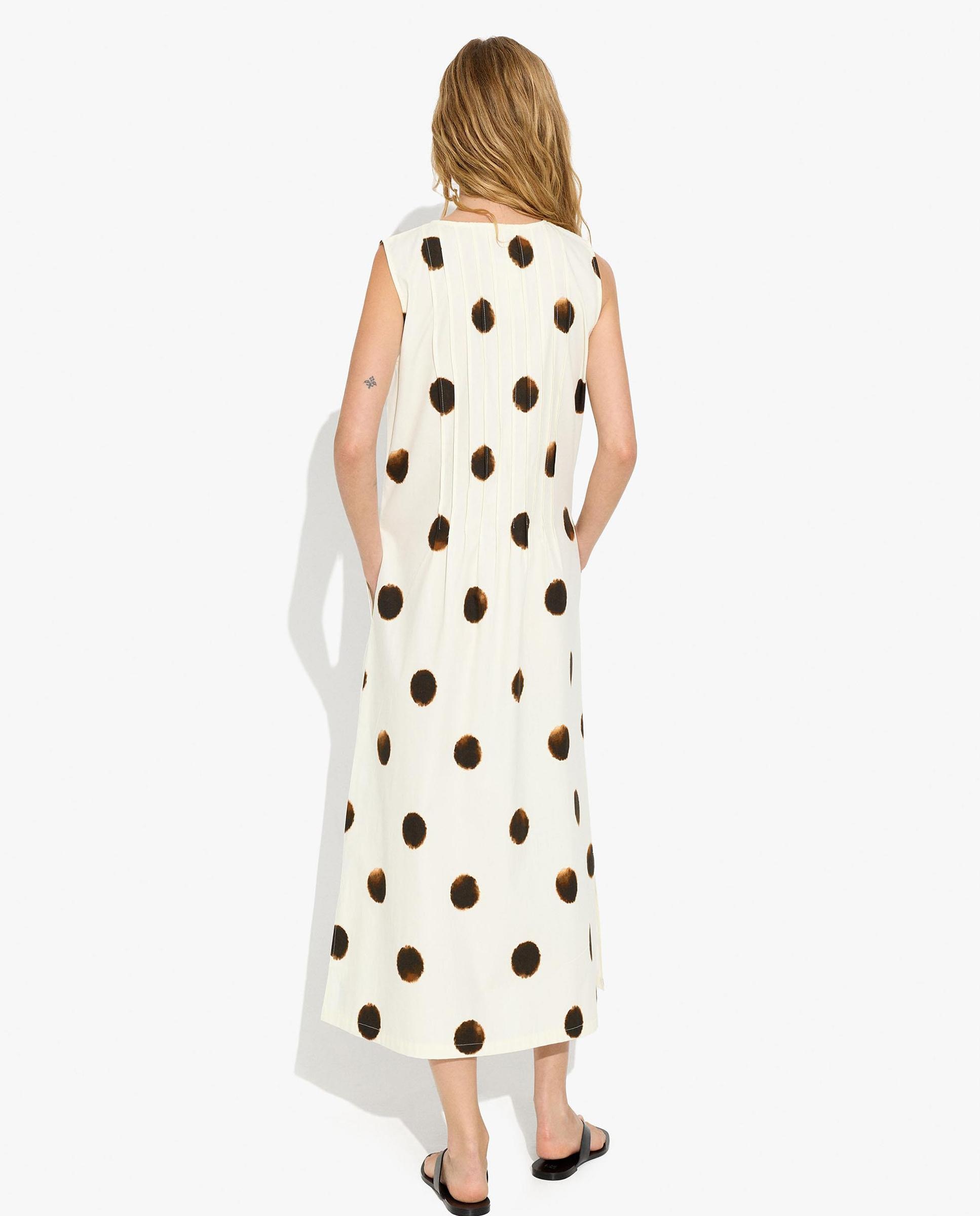 Vestido largo 100% algodón estilo camisero con lunares decorativos - Parfois - Crudo Crudo-4